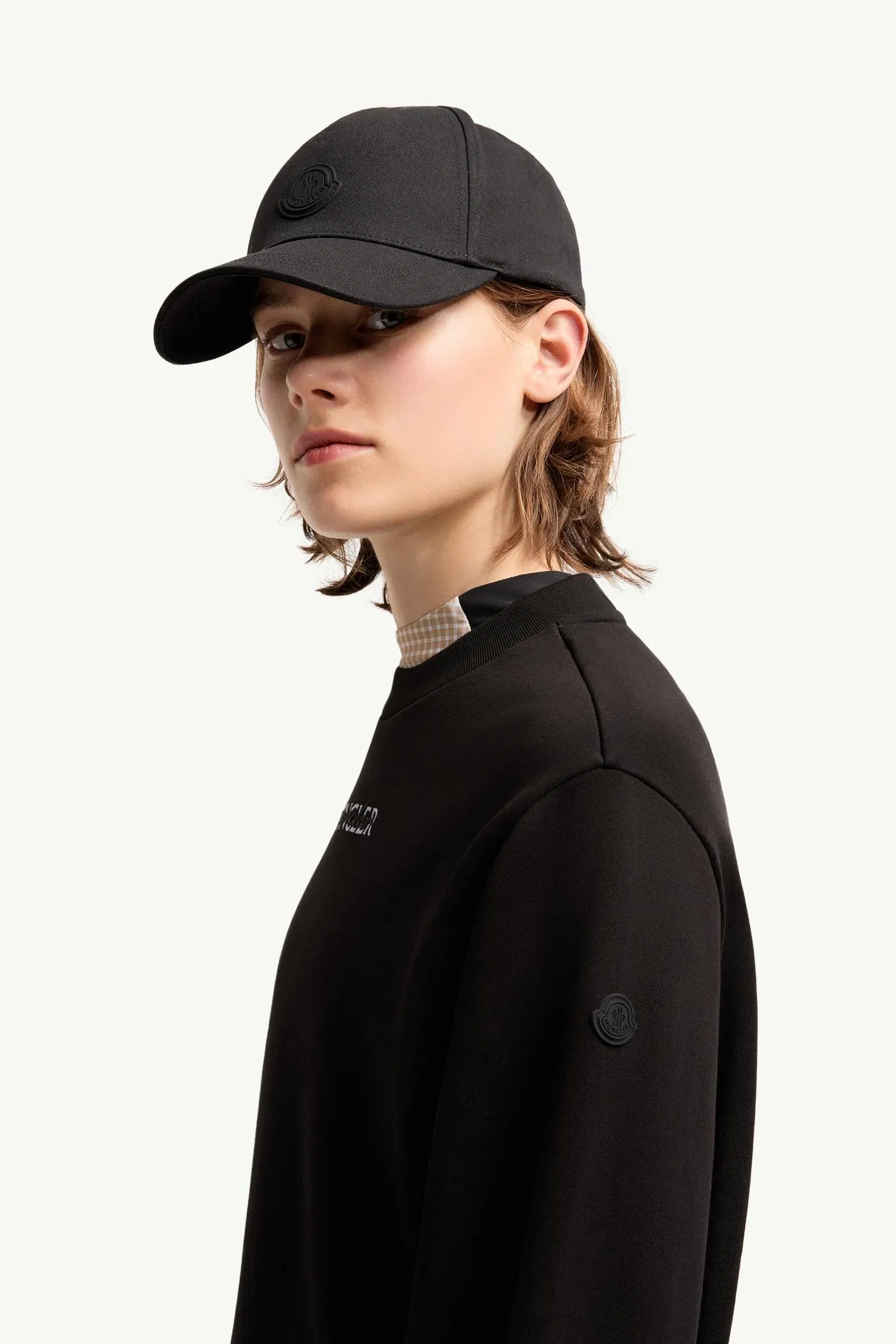 Moncler Cotton Fleece Logo Sweatshirt Black Black