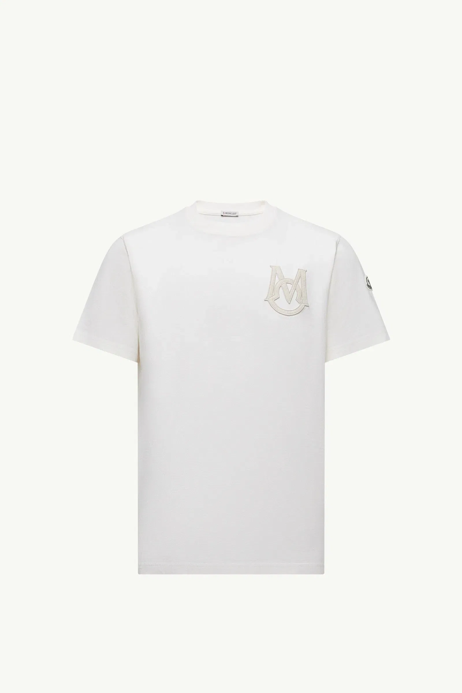 Moncler Monogram Cotton T-Shirt White White