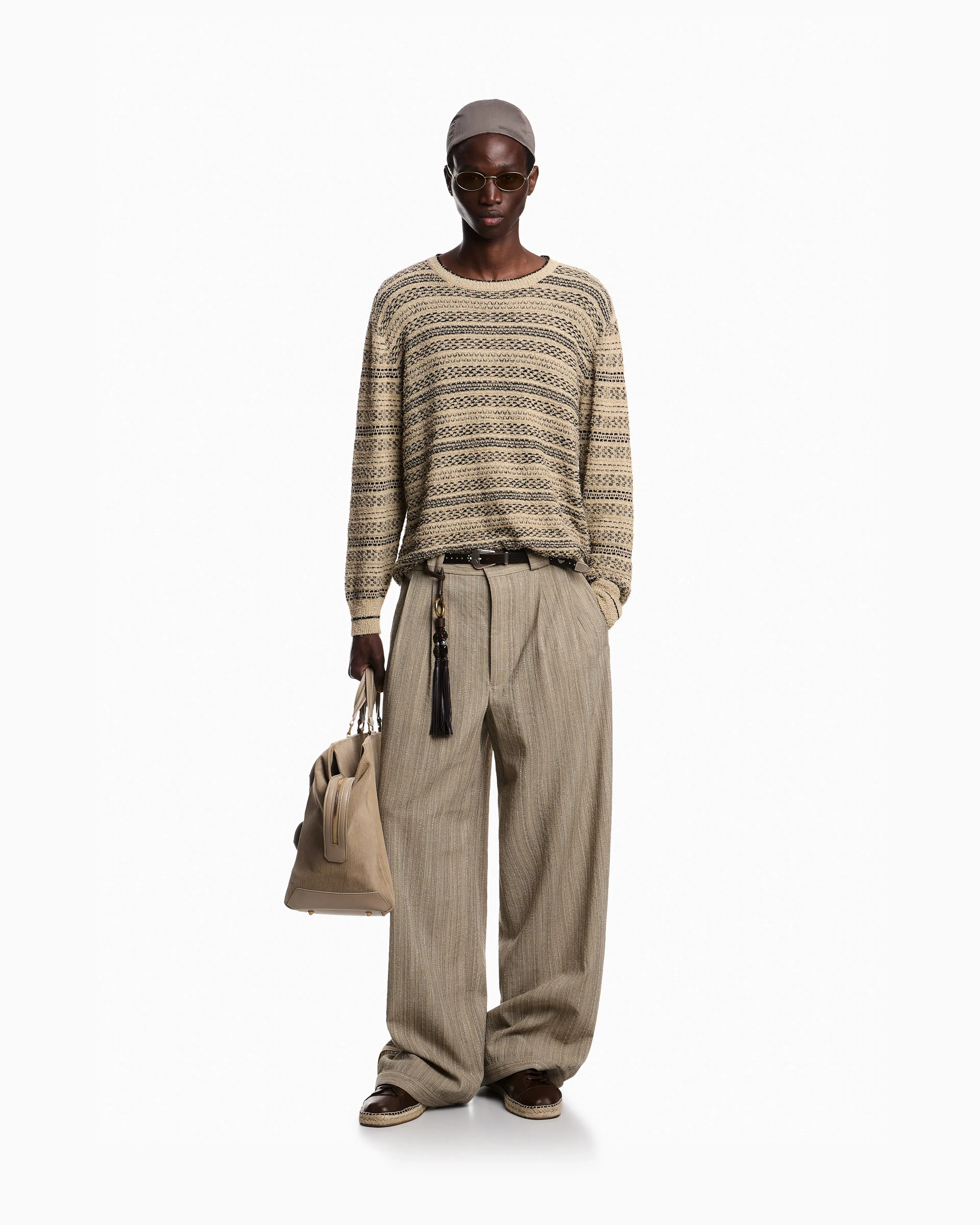 Emporio Armani Jacquard motif loose knit jumper
