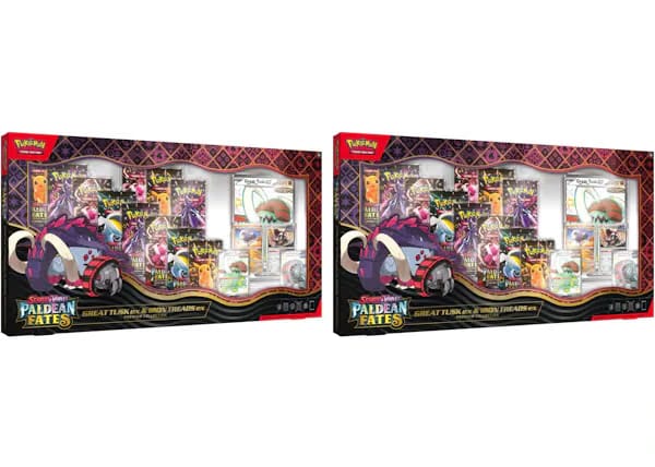 2025 Pokemon Scarlet & Violet Paldean Fates Great Tusk Ex & Iron Treads Ex Premium Collection Box 2X Lot