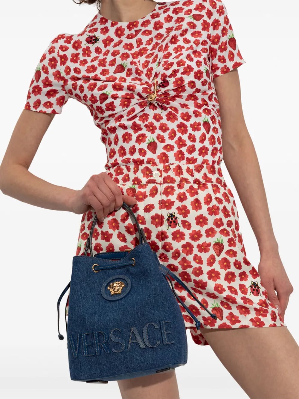 La Medusa denim bucket bag