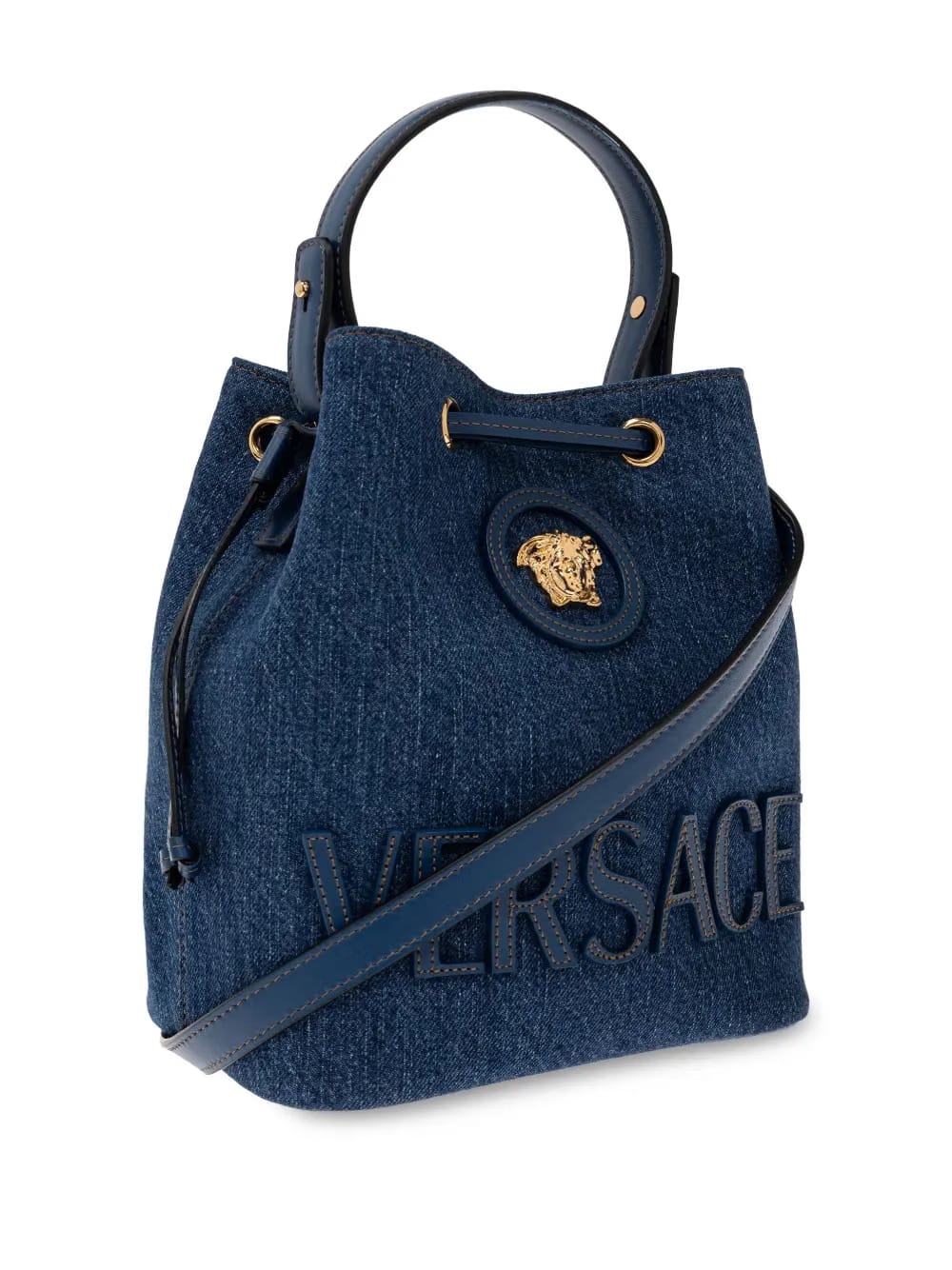 La Medusa denim bucket bag
