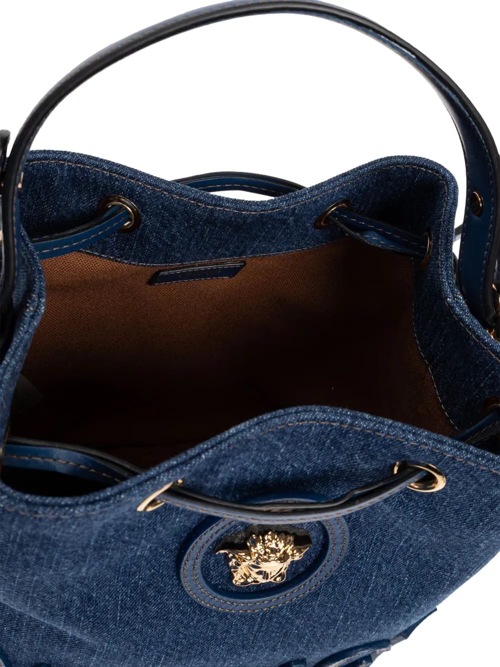 La Medusa denim bucket bag