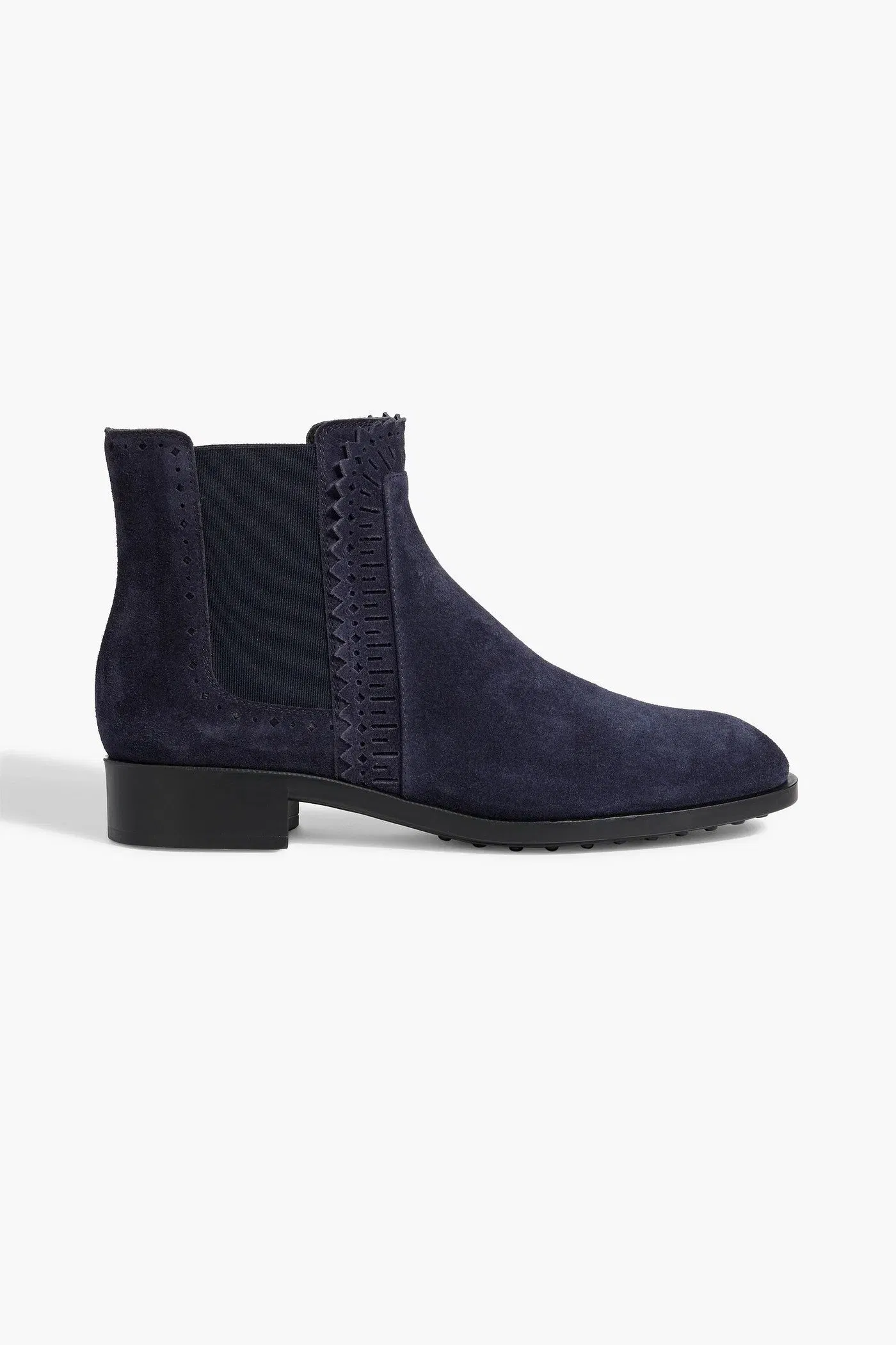Tod's Laser-Cut Suede Chelsea Boots Navy Women's
