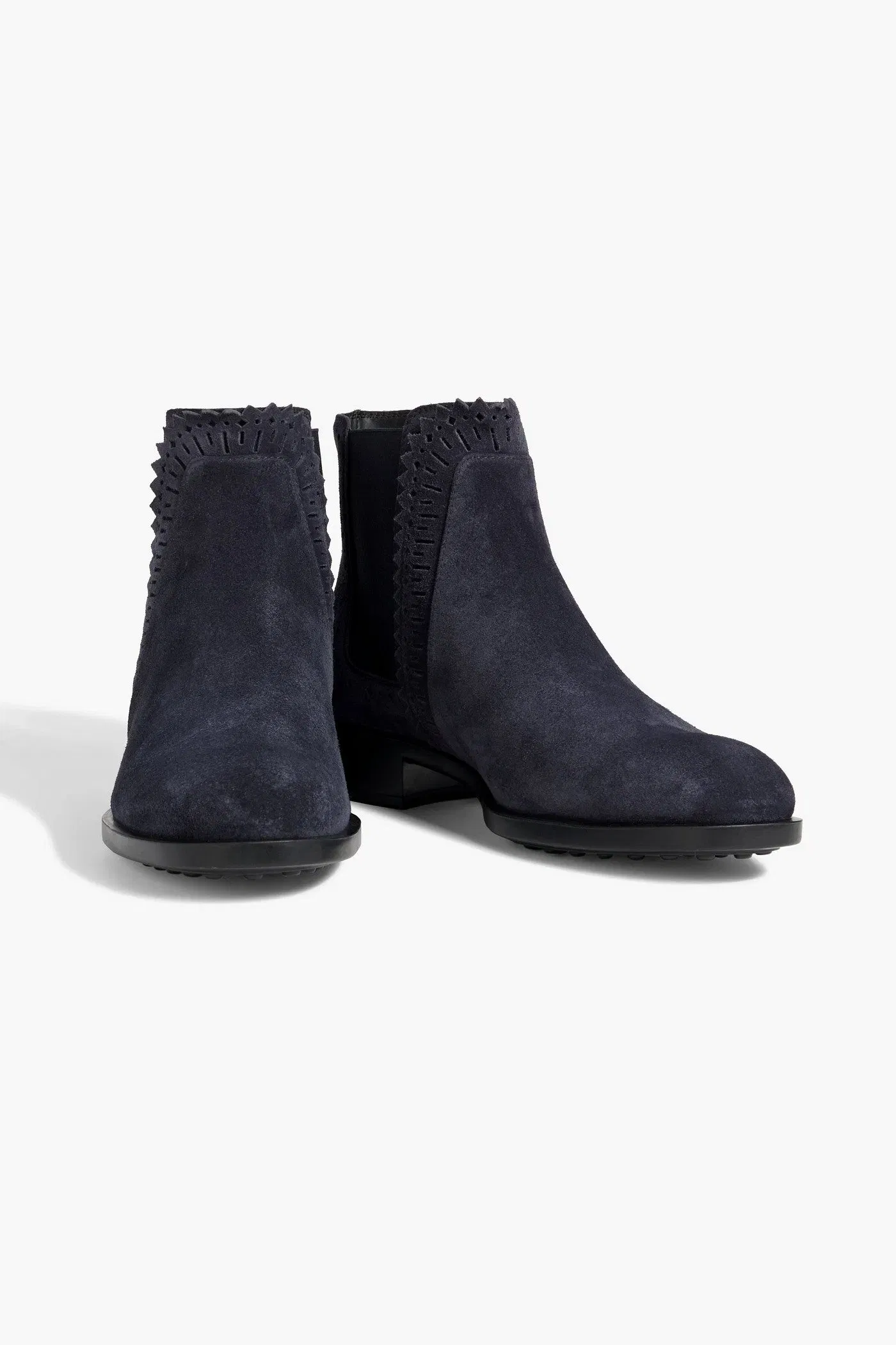 Tod's Laser-Cut Suede Chelsea Boots Navy Women's