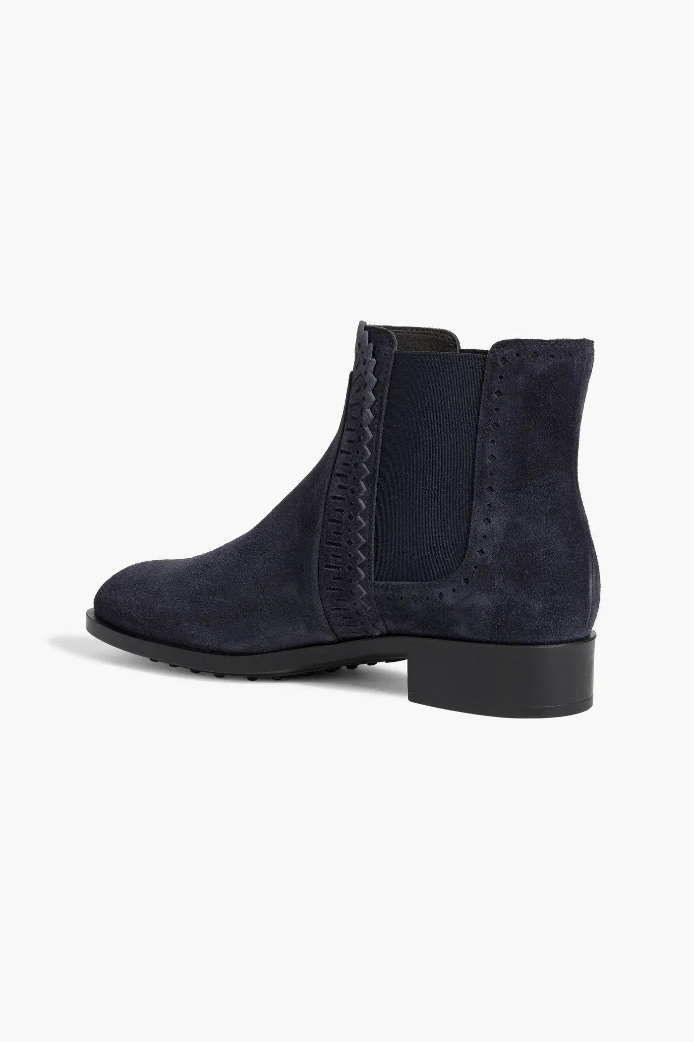 Tod's Laser-Cut Suede Chelsea Boots Navy Women's
