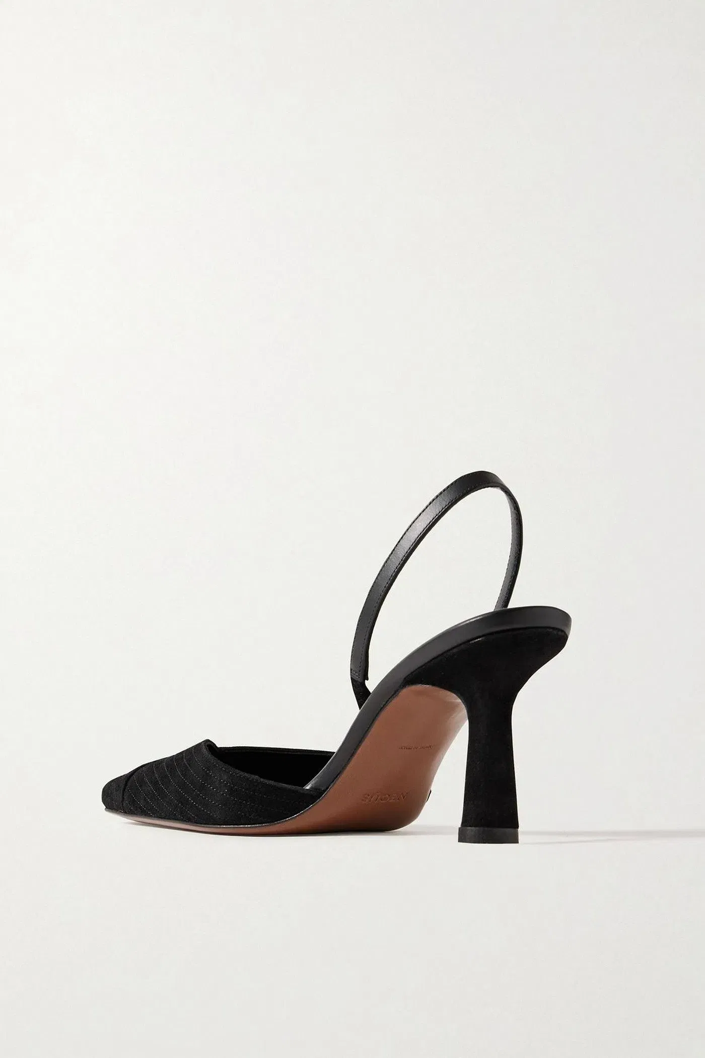 Neous Dilmun Leather-Trimmed Suede Slingback Pumps Black Women's
