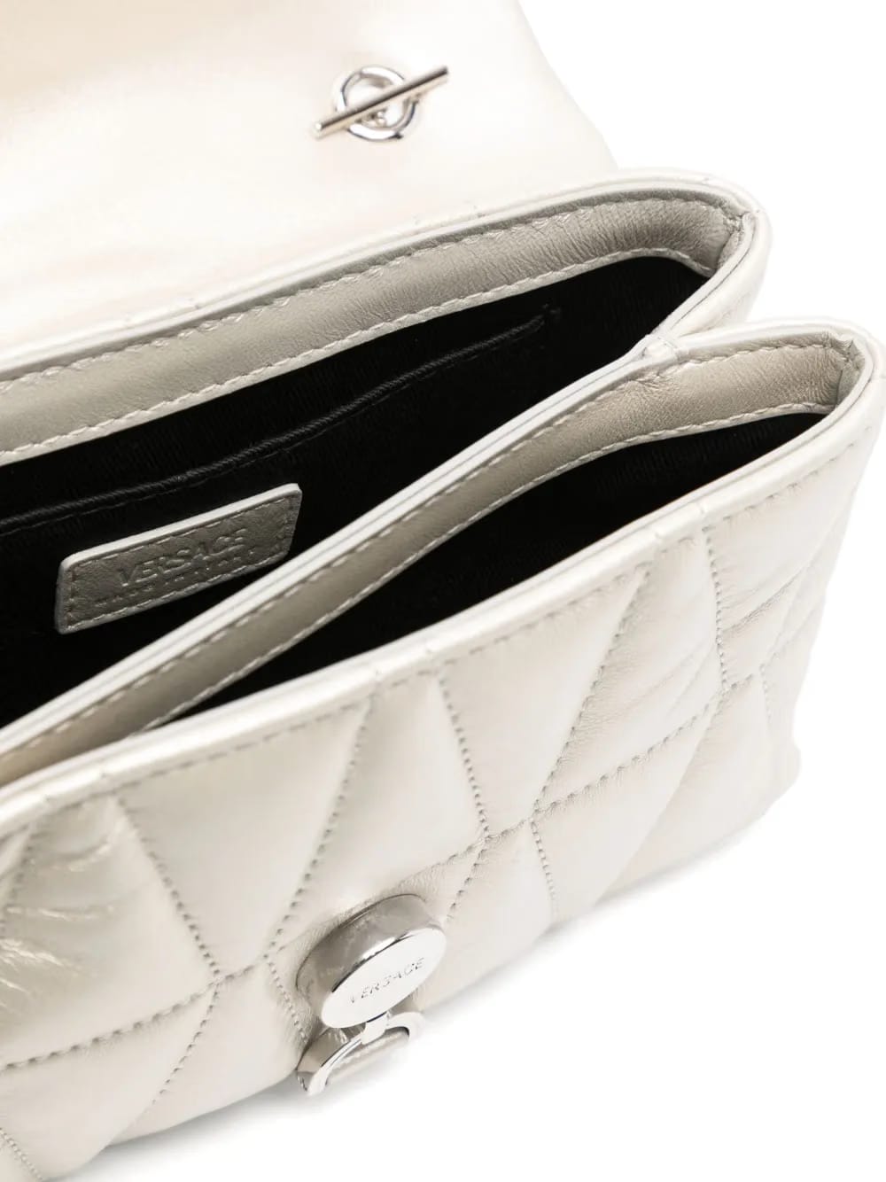 Kleio metallic quilted mini bag