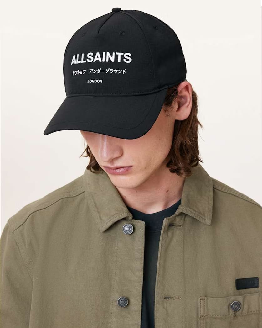 AllSaints Underground Nylon Logo Baseball Cap Women's Black Women's