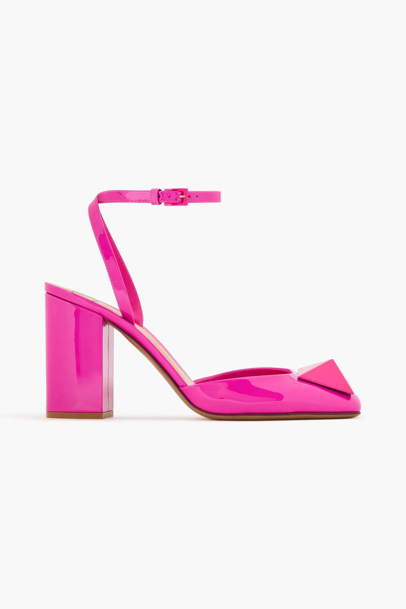 Valentino Garavani One Stud Patent-Leather Pumps Bright Pink Women's