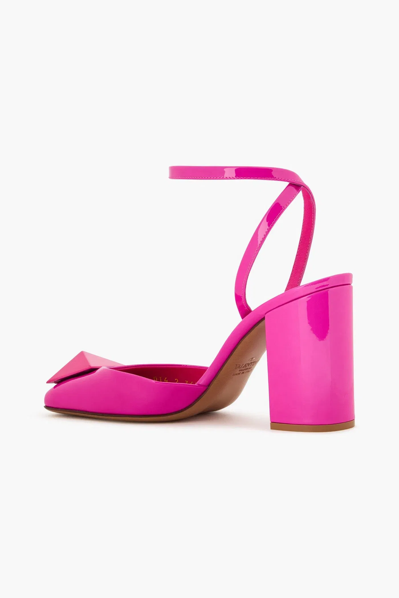Valentino Garavani One Stud Patent-Leather Pumps Bright Pink Women's