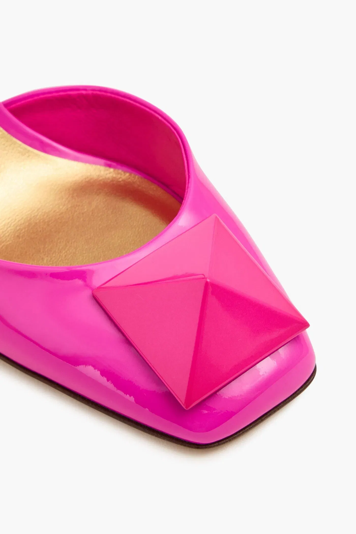 Valentino Garavani One Stud Patent-Leather Pumps Bright Pink Women's