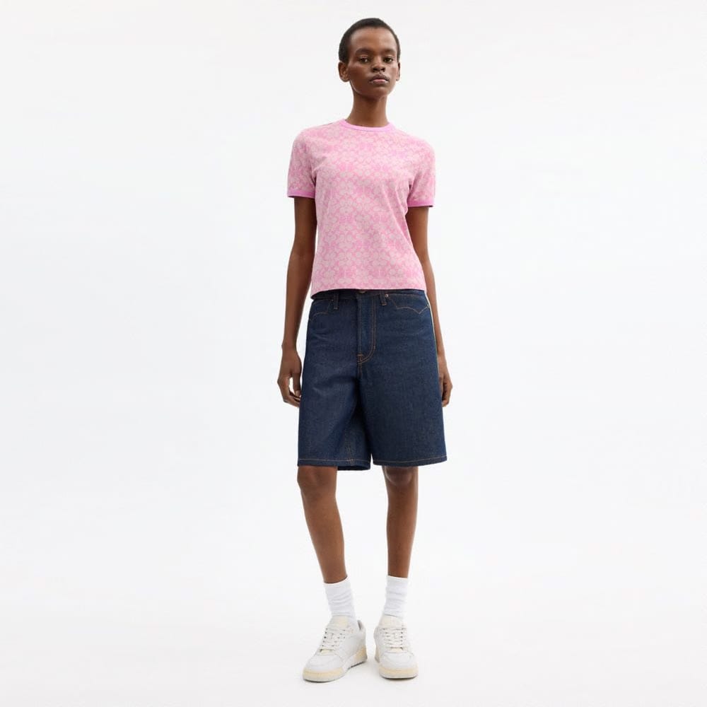 Coach Coach | Brain Dead Signature Ringer T-Shirt Fuschia