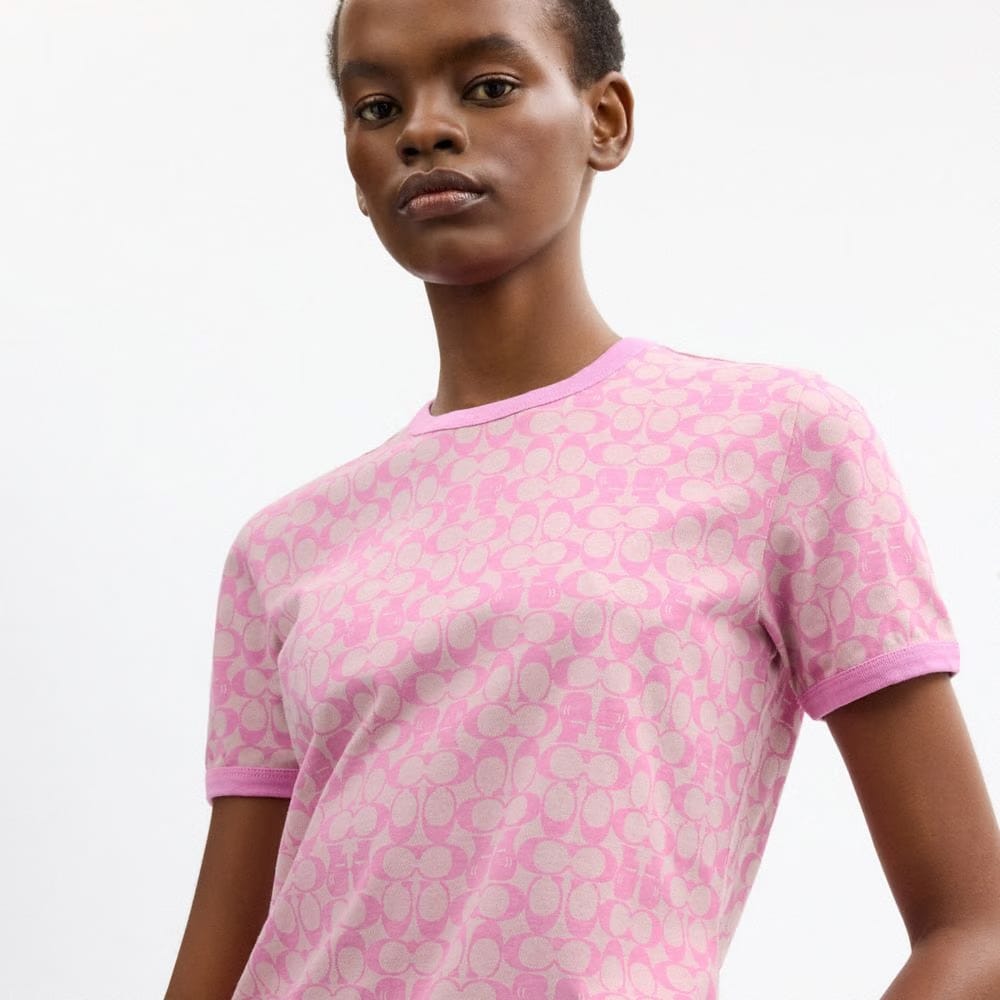 Coach Coach | Brain Dead Signature Ringer T-Shirt Fuschia