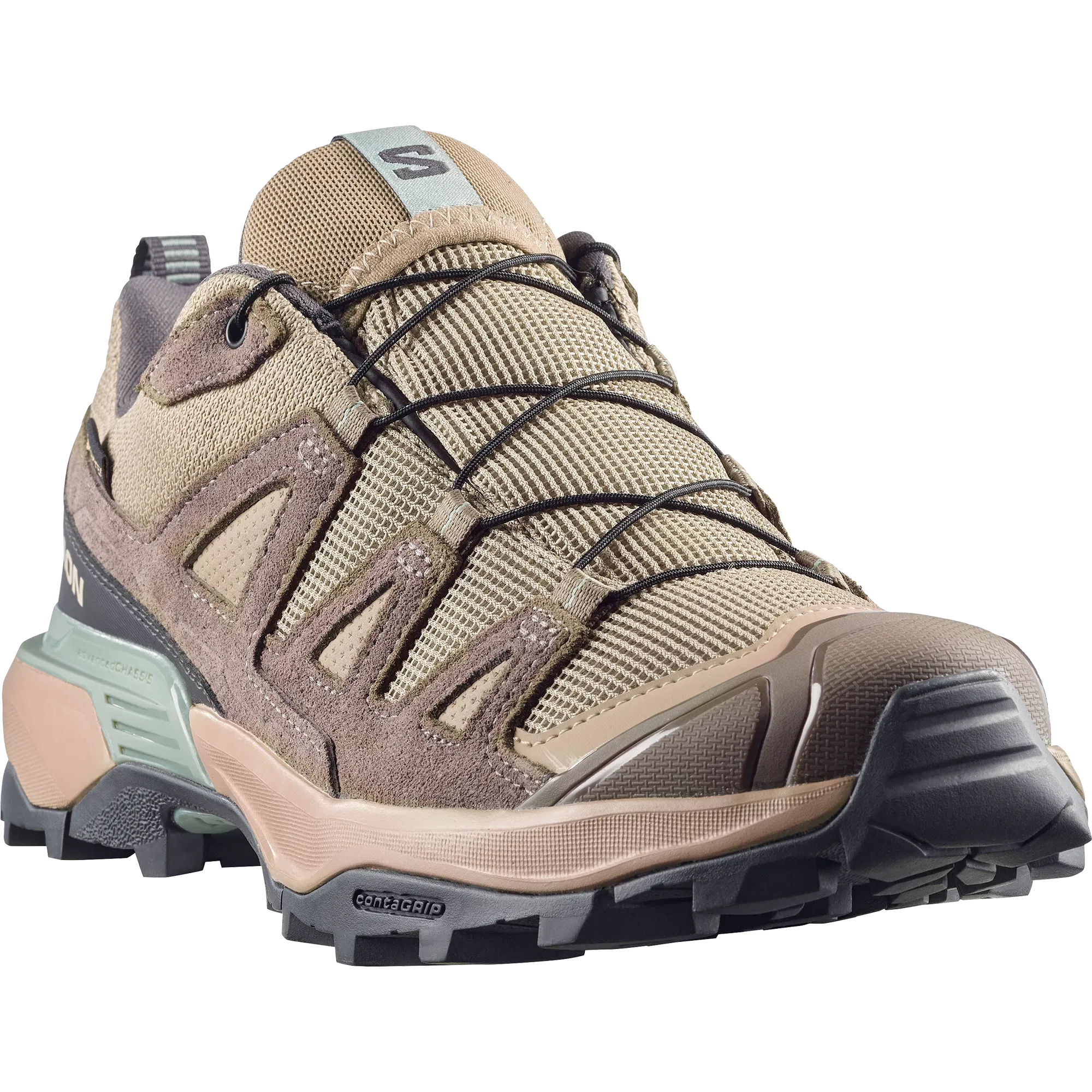 Salomon X Ultra 360 Leather Gore-Tex Hiking & Backpacking Shoes Womens Desert Tan