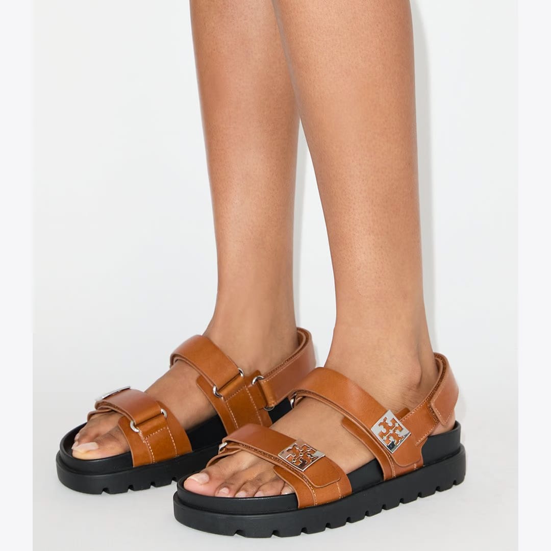 Tory Burch Mellow Sport Sandal CUOIO / PERFECT BLACK / SILVER