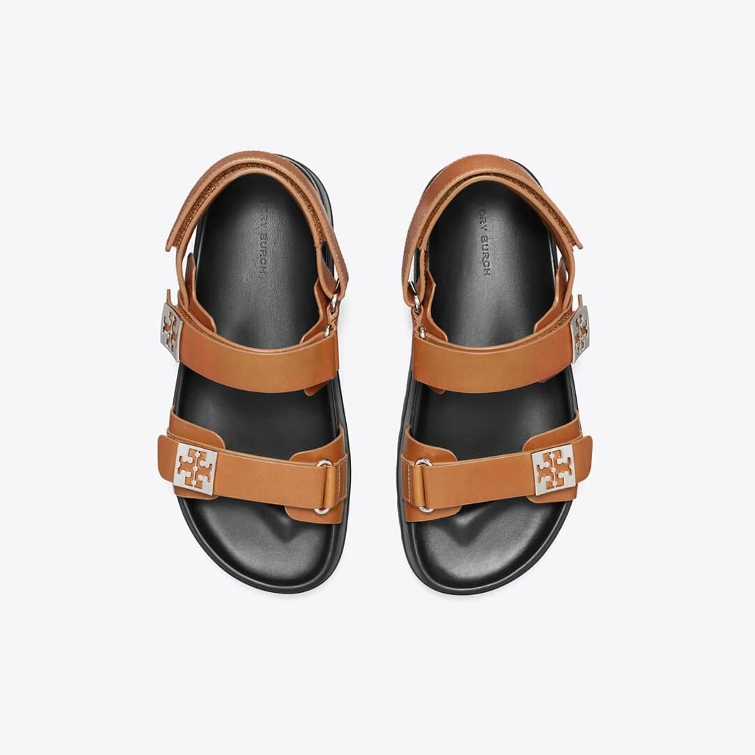 Tory Burch Mellow Sport Sandal CUOIO / PERFECT BLACK / SILVER