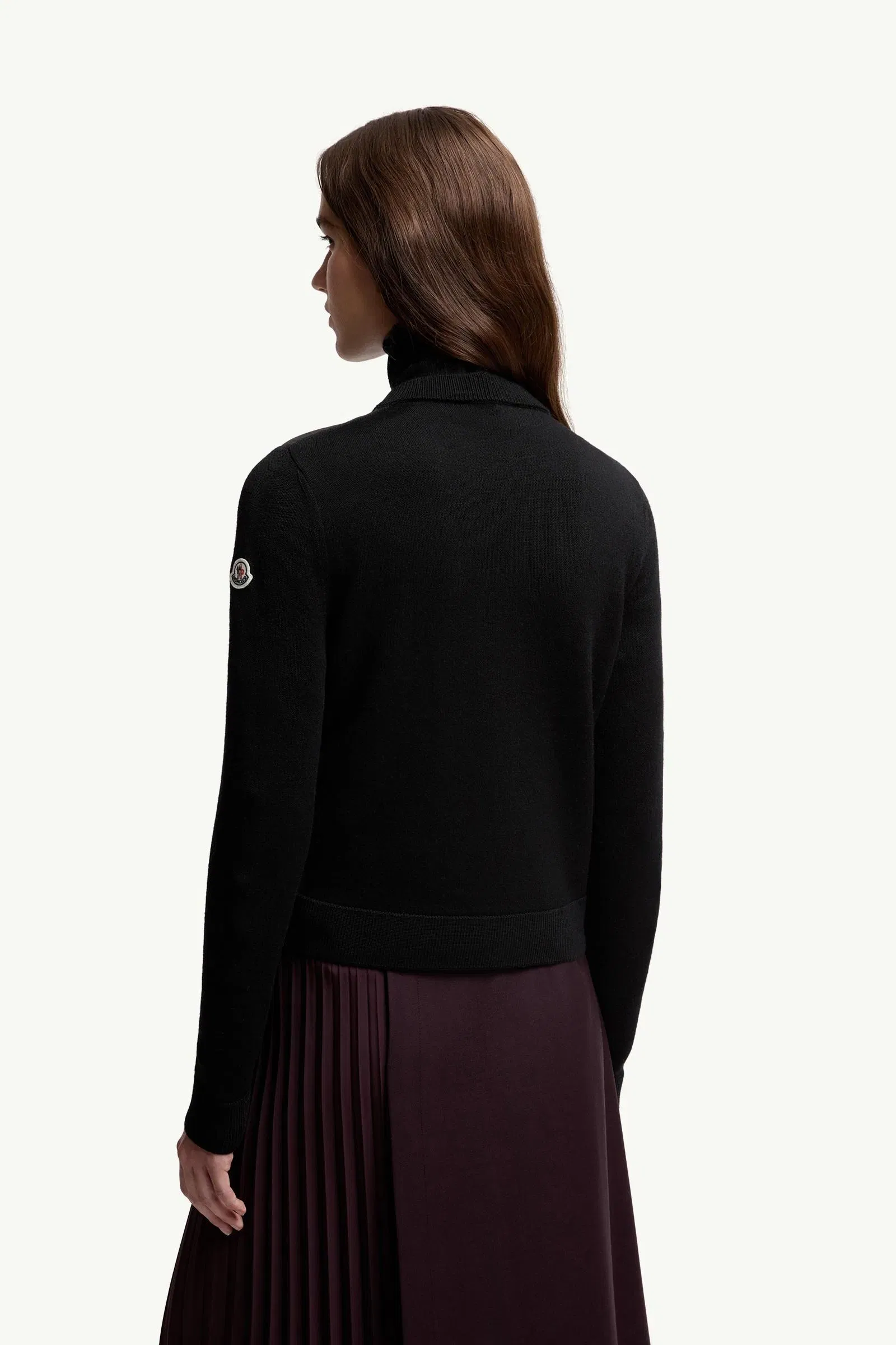Moncler Wool Padded Zip-Up Cardigan Black Black
