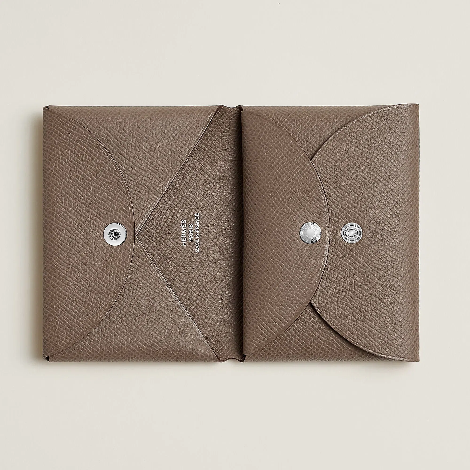 Hermes Calvi Duo Compact Card Holder Jaune Citron