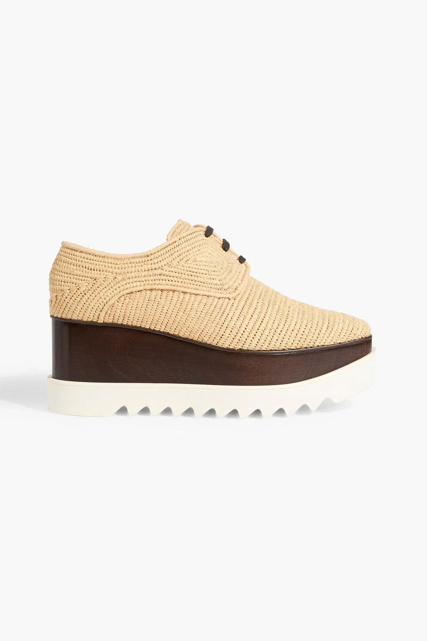 Stella Mccartney Elyse Raffia Platform Brogues Neutral Women's
