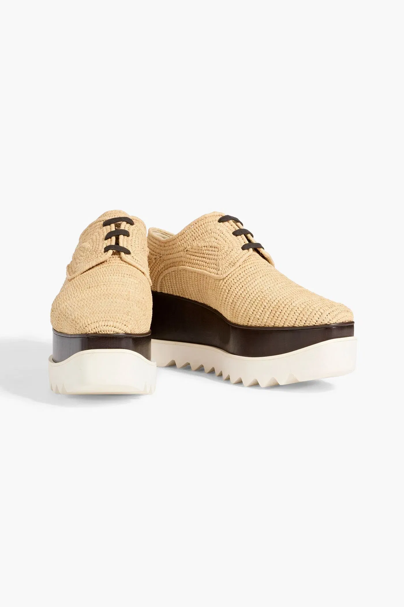 Stella Mccartney Elyse Raffia Platform Brogues Neutral Women's