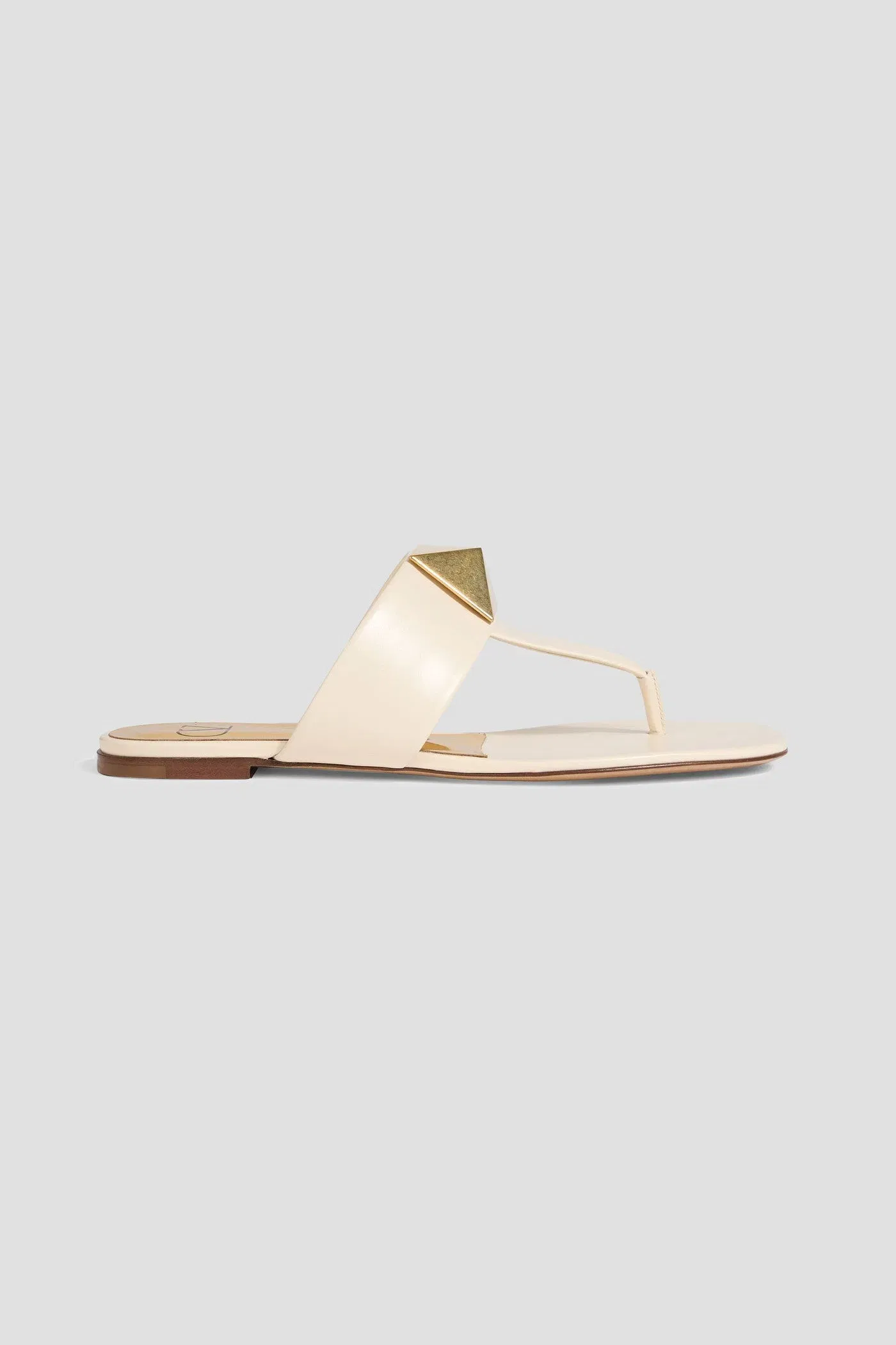 Valentino Garavani One Stud Leather Sandals Ivory Women's
