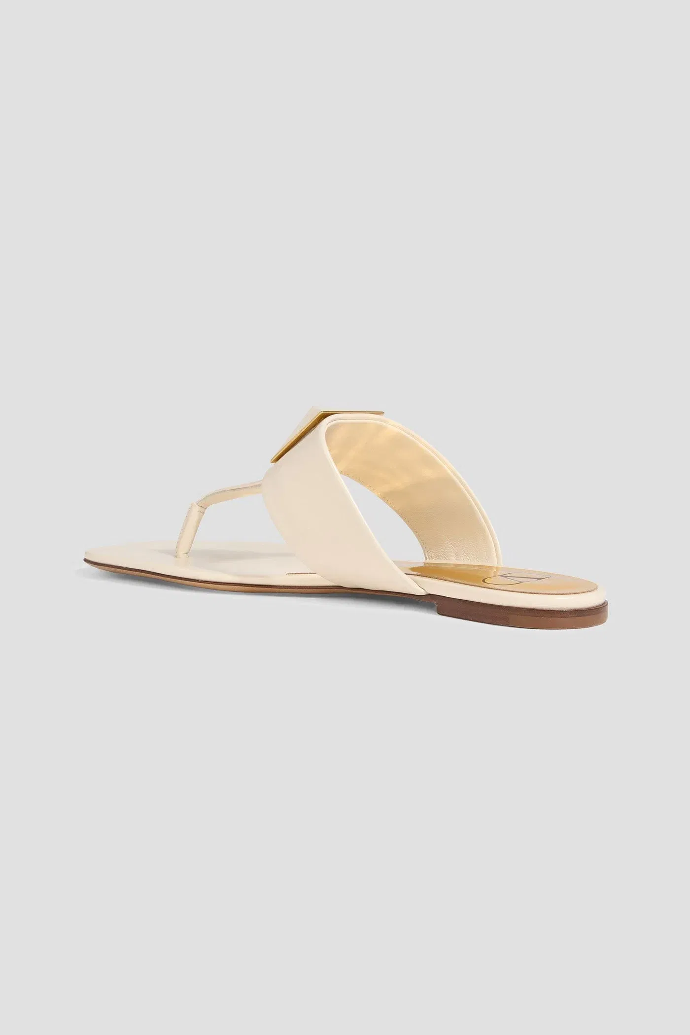 Valentino Garavani One Stud Leather Sandals Ivory Women's