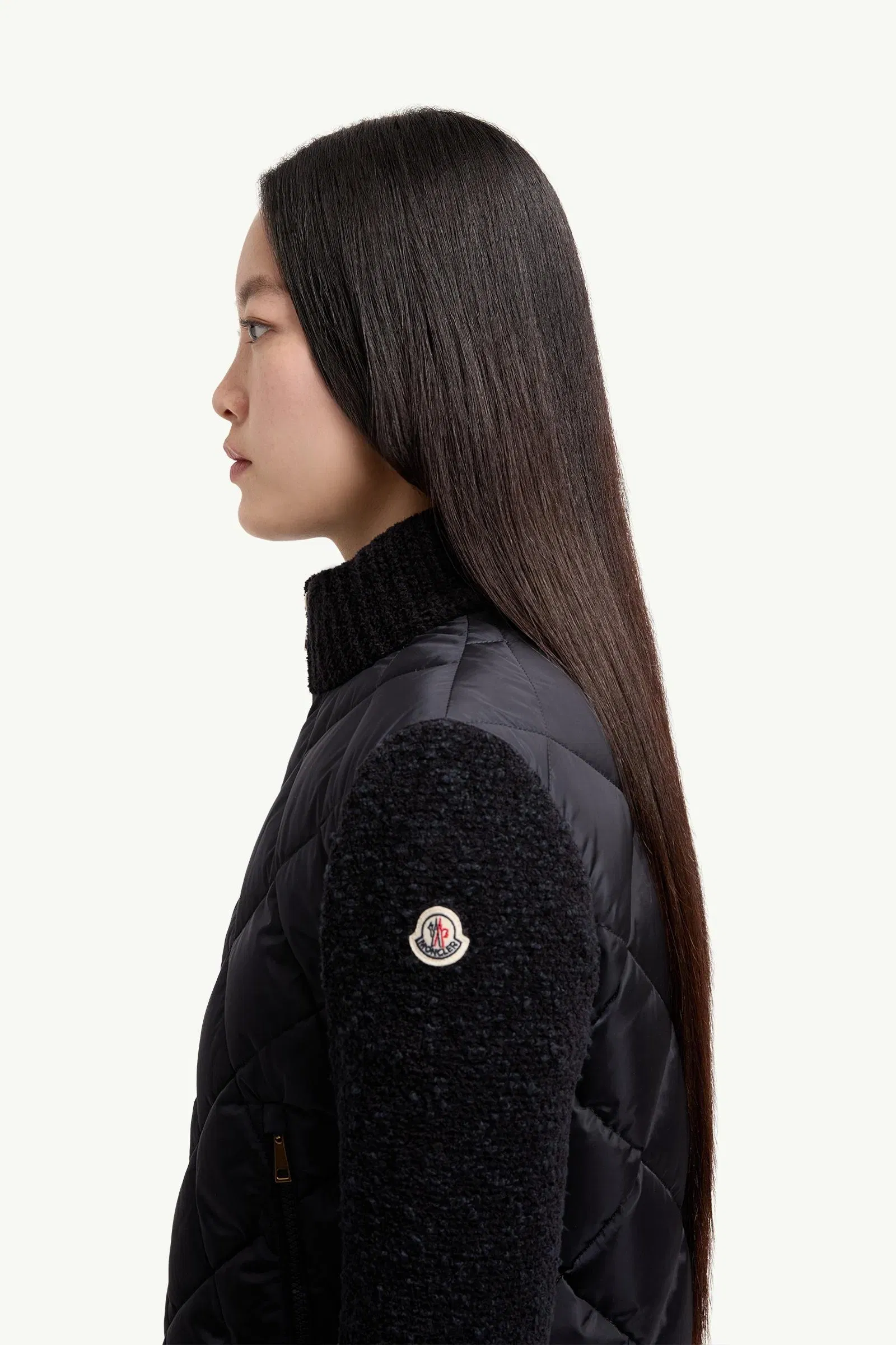 Moncler Cotton Blend Padded Zip-Up Cardigan Navy Blue Navy Blue