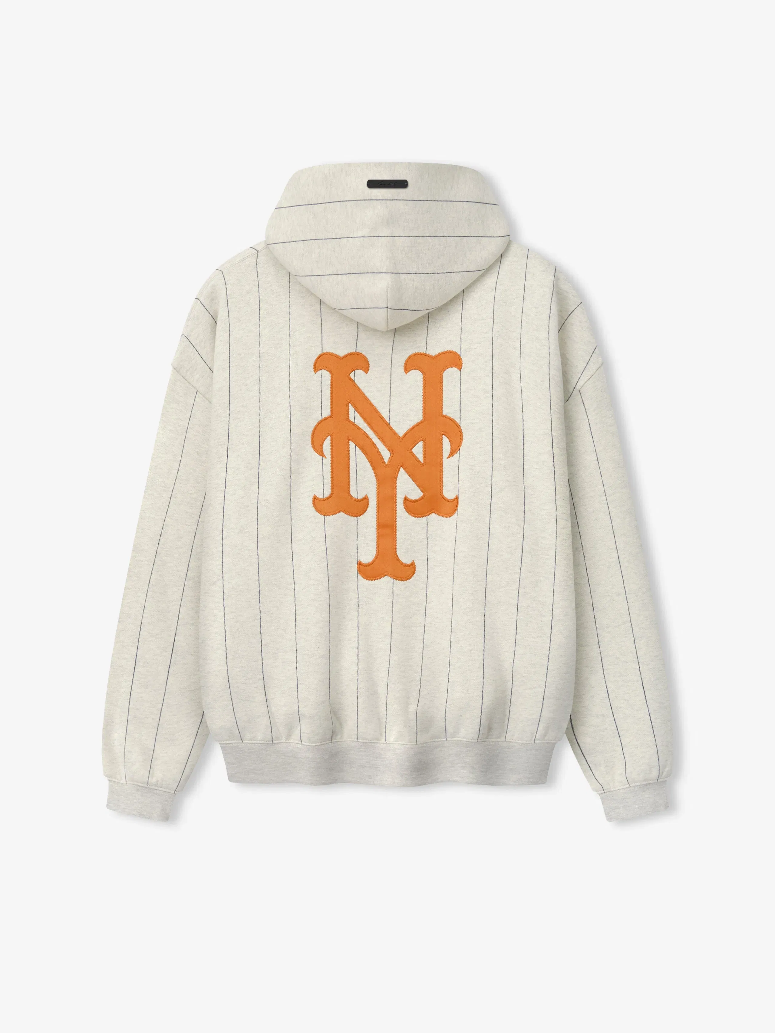 Essentials Mets Sport Hoodie Oatmeal Heather W Dark Sapphire Pinstripes