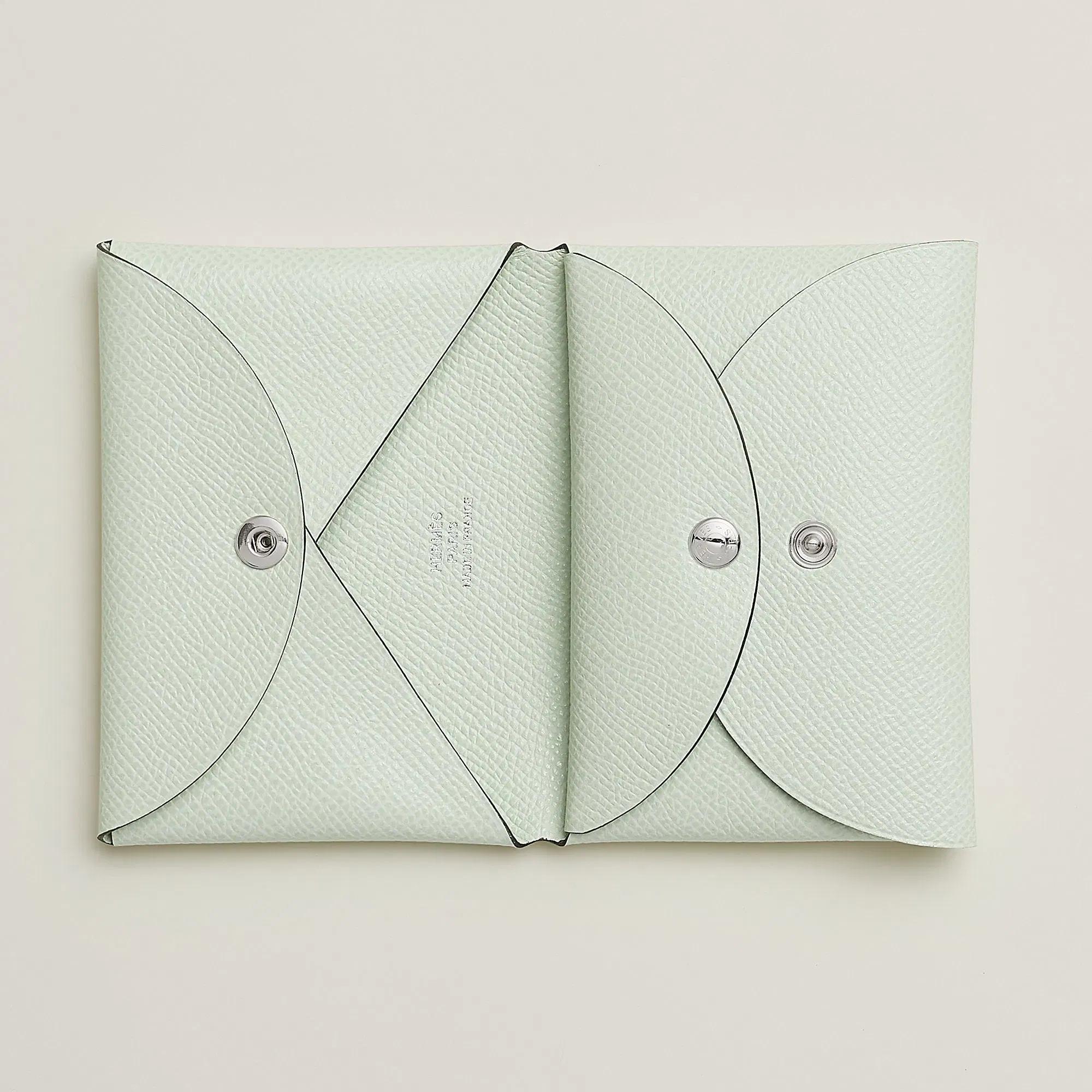 Hermes Calvi Duo Compact Card Holder Jaune Citron