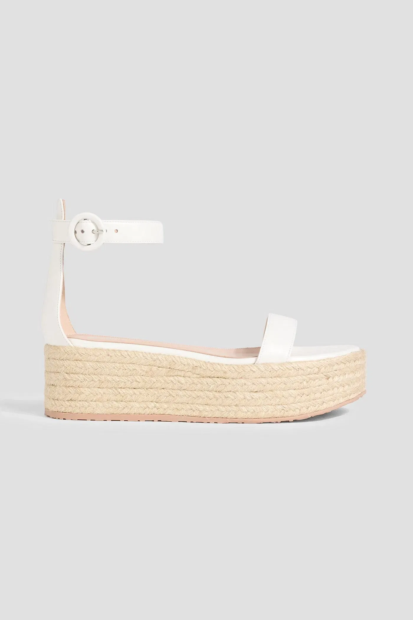 Gianvito Rossi Seville 40 Suede Platform Sandals White Women's