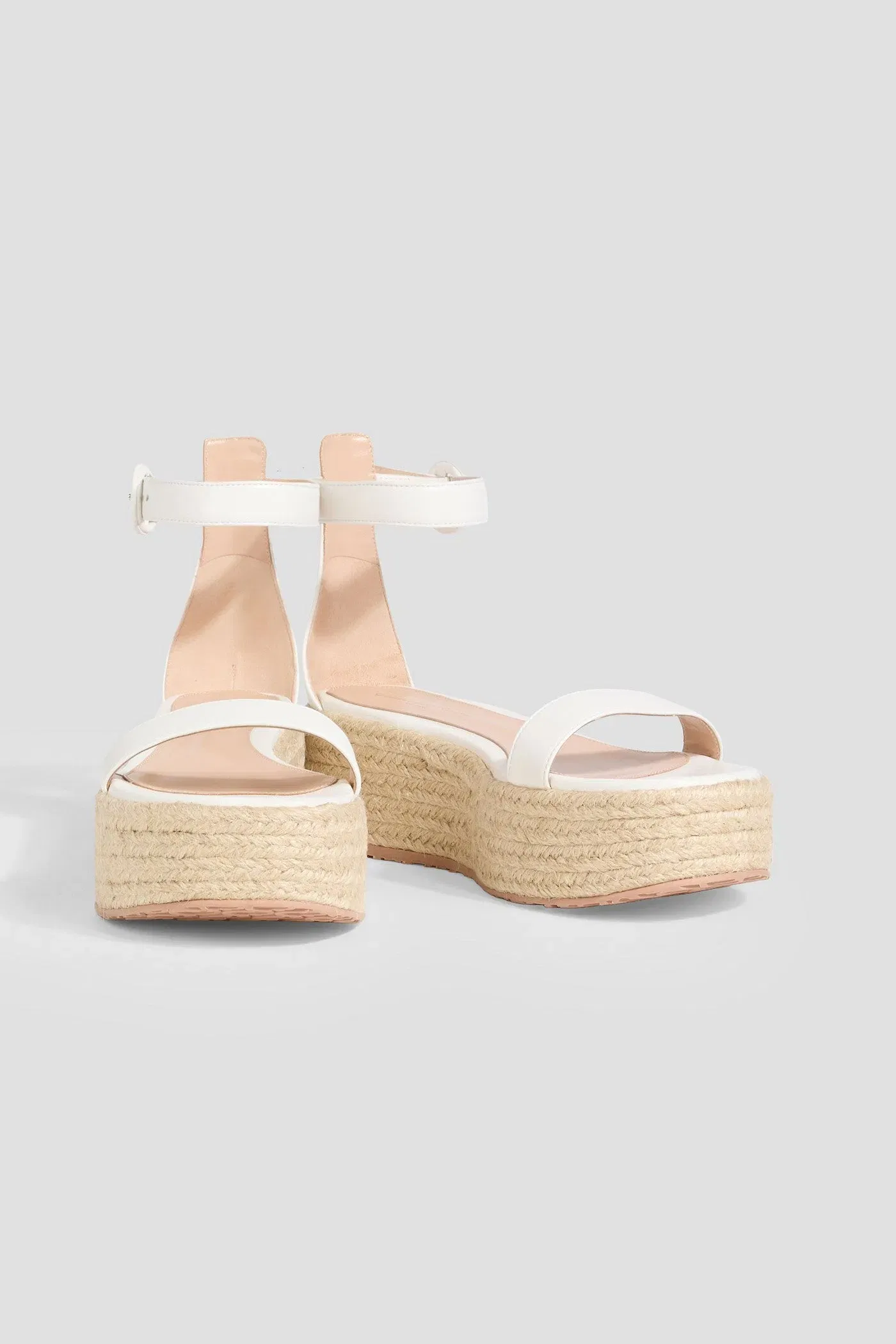 Gianvito Rossi Seville 40 Suede Platform Sandals White Women's