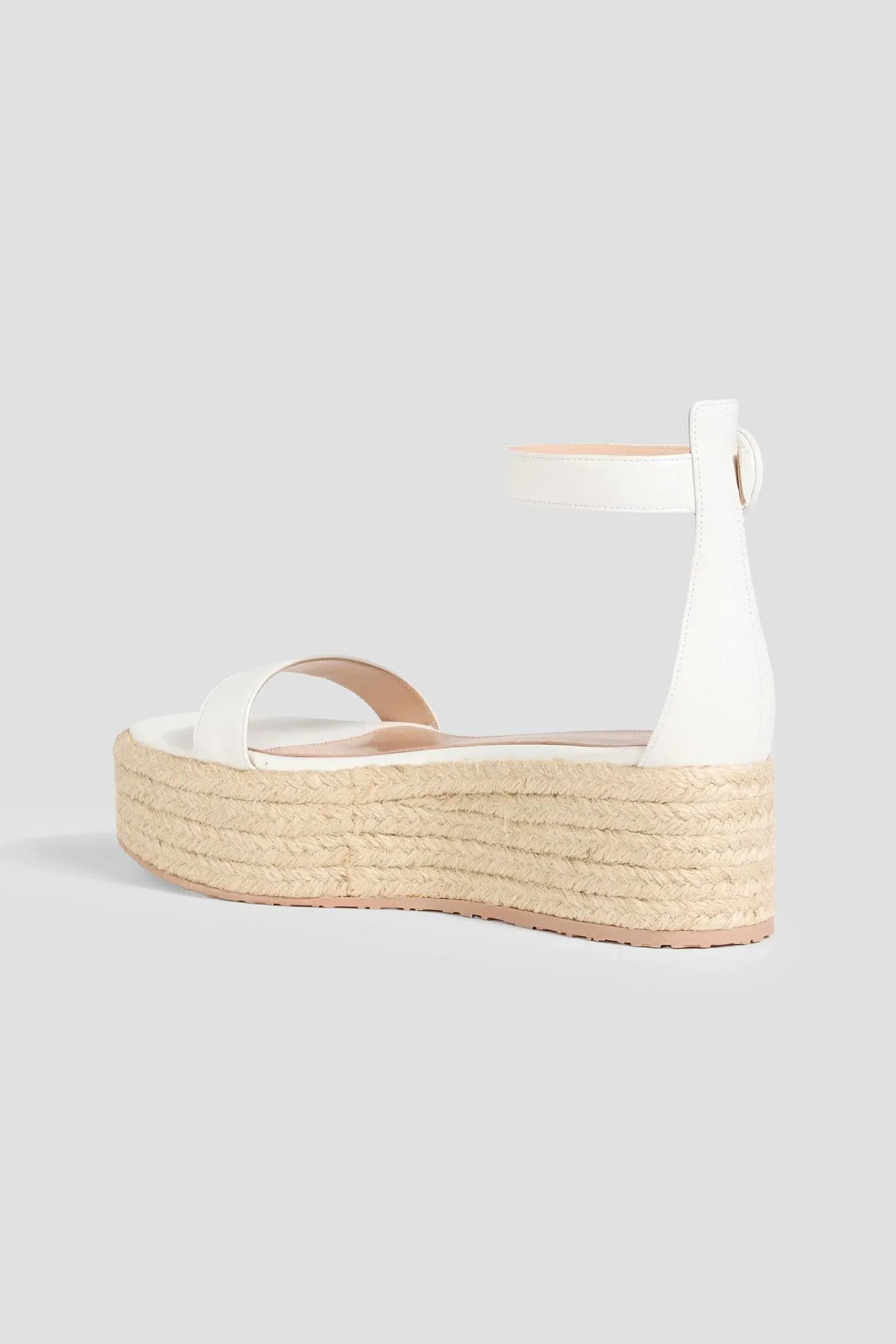 Gianvito Rossi Seville 40 Suede Platform Sandals White Women's