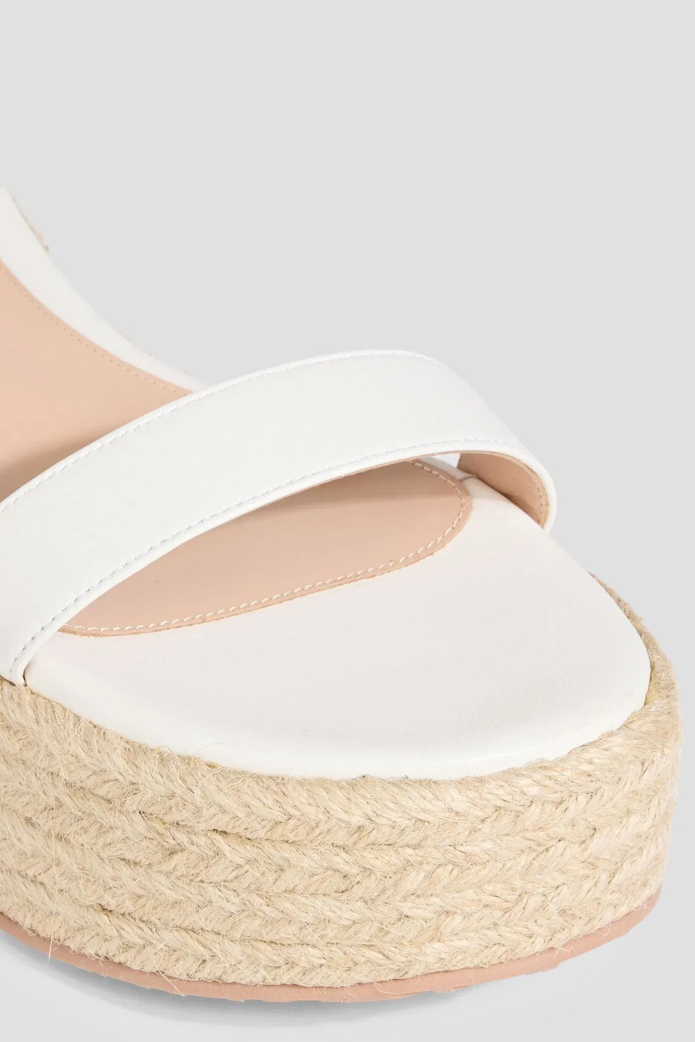 Gianvito Rossi Seville 40 Suede Platform Sandals White Women's