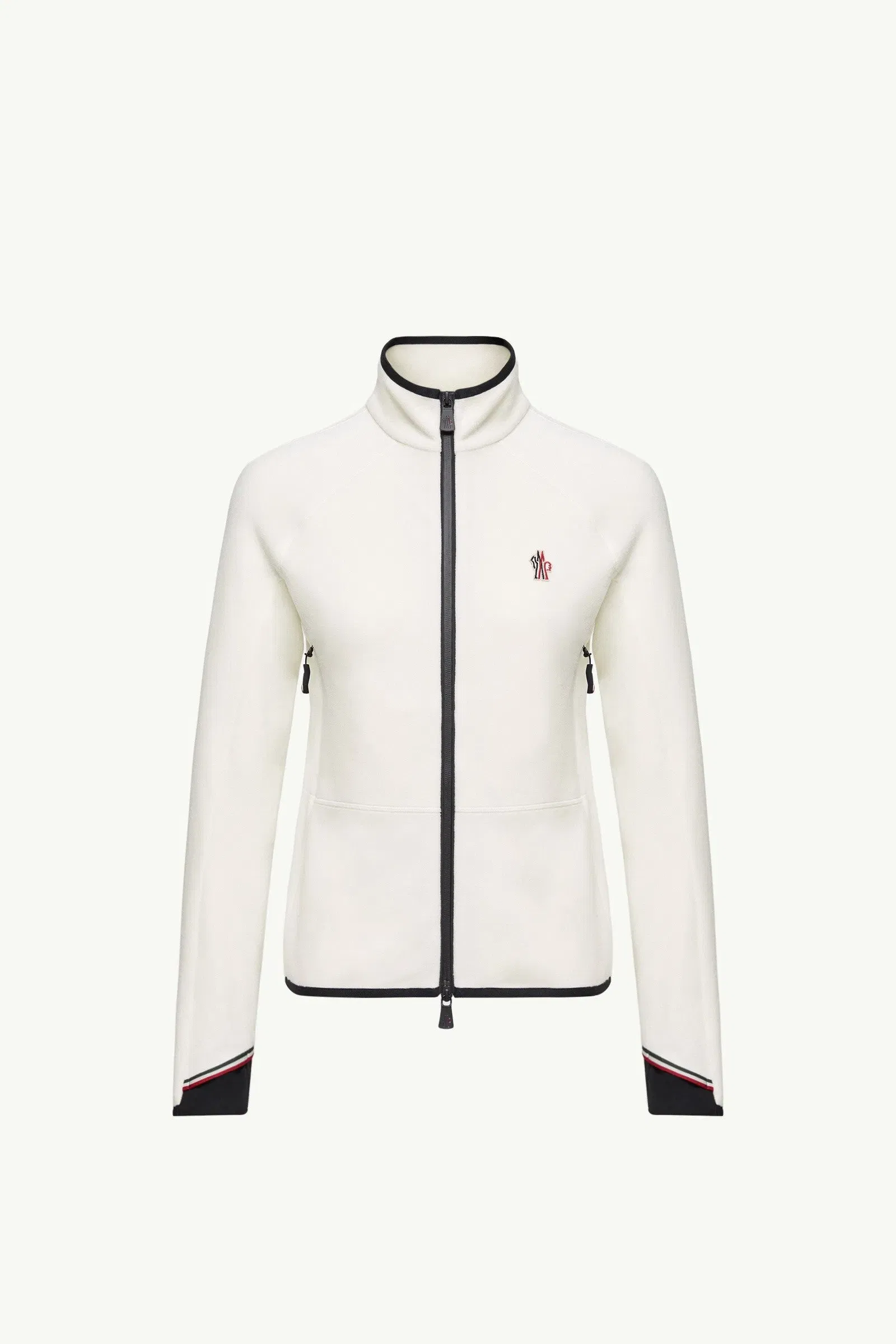 Moncler Fleece Zip-Up Sweatshirt White White