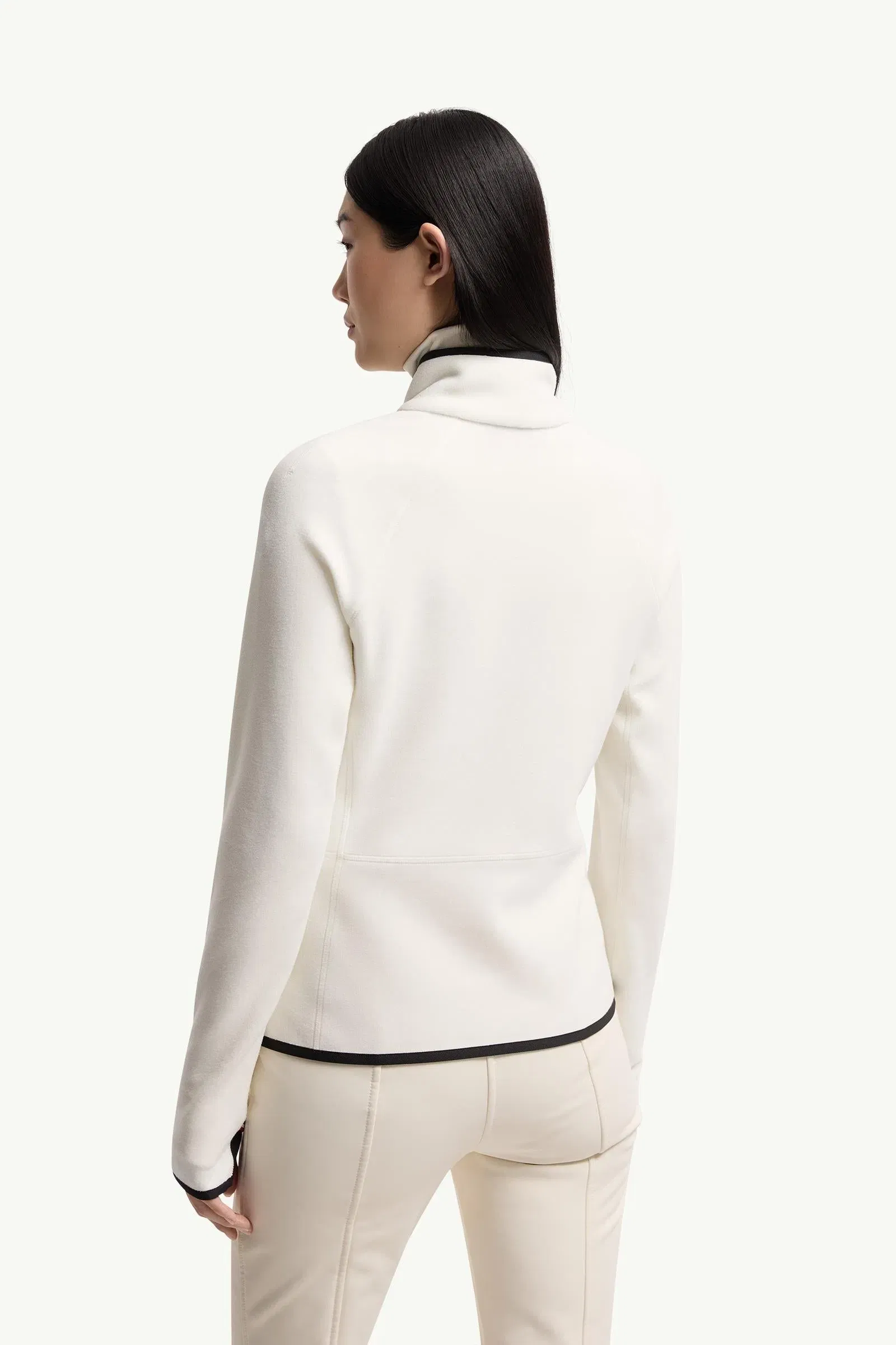 Moncler Fleece Zip-Up Sweatshirt White White
