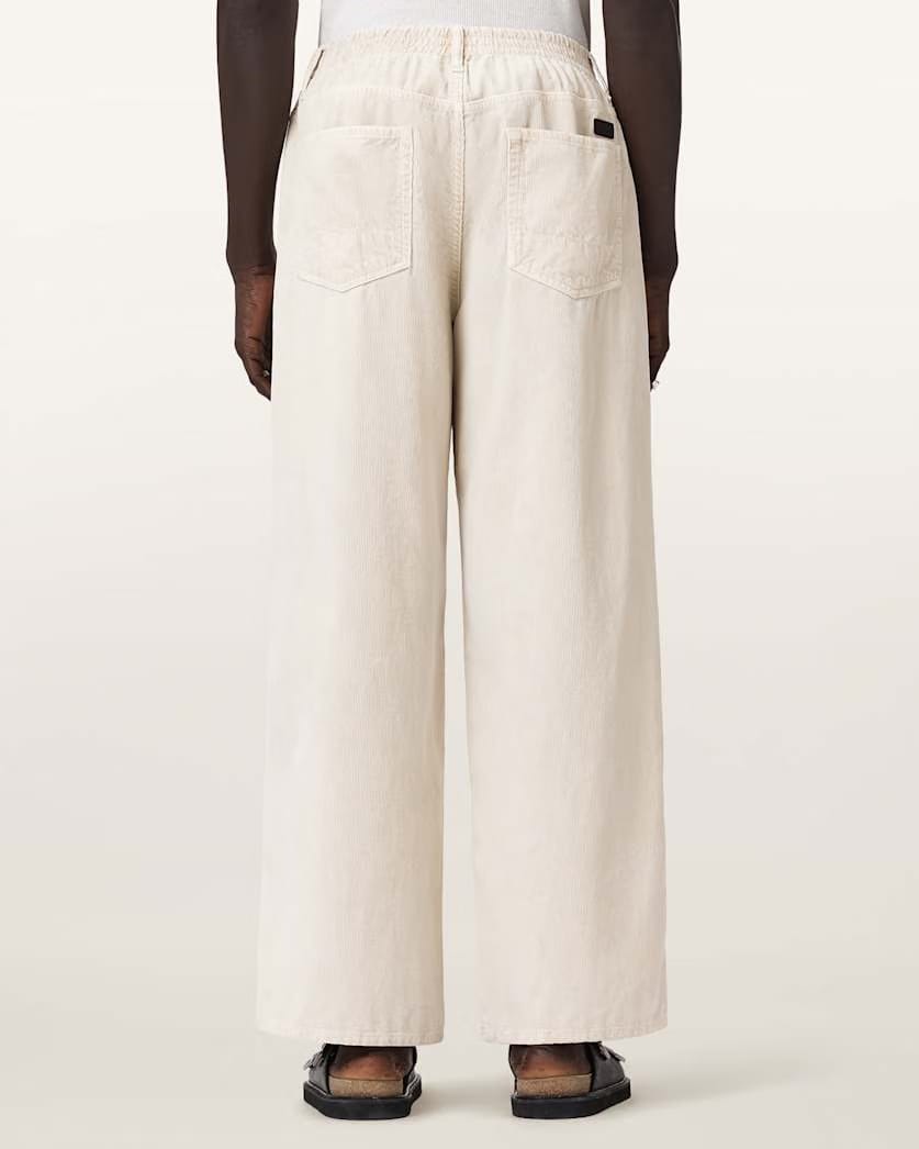 AllSaints Sabbath Mid Rise Cord Pants Pebble White
