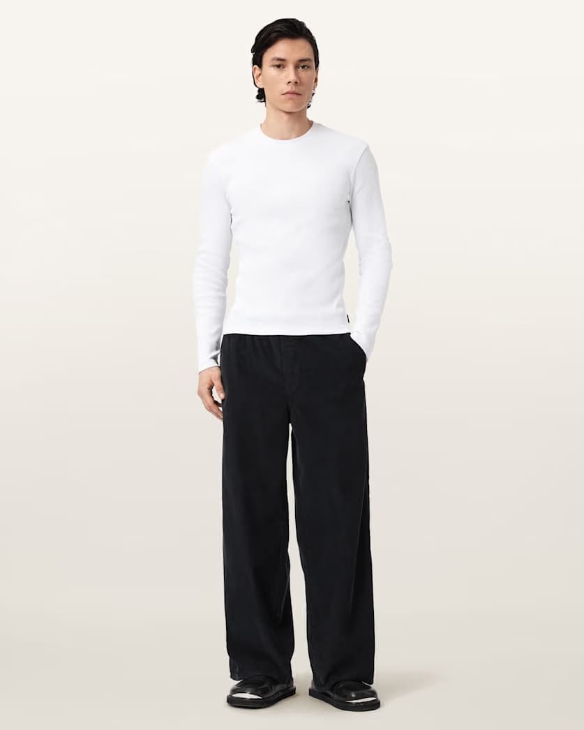 AllSaints Sabbath Mid Rise Cord Pants Pebble White