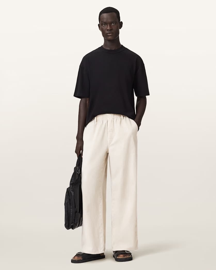 AllSaints Sabbath Mid Rise Cord Pants Pebble White