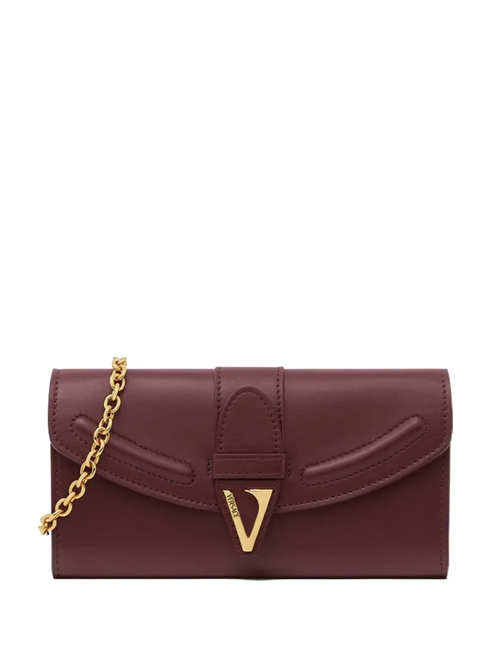 logo-detail leather clutch