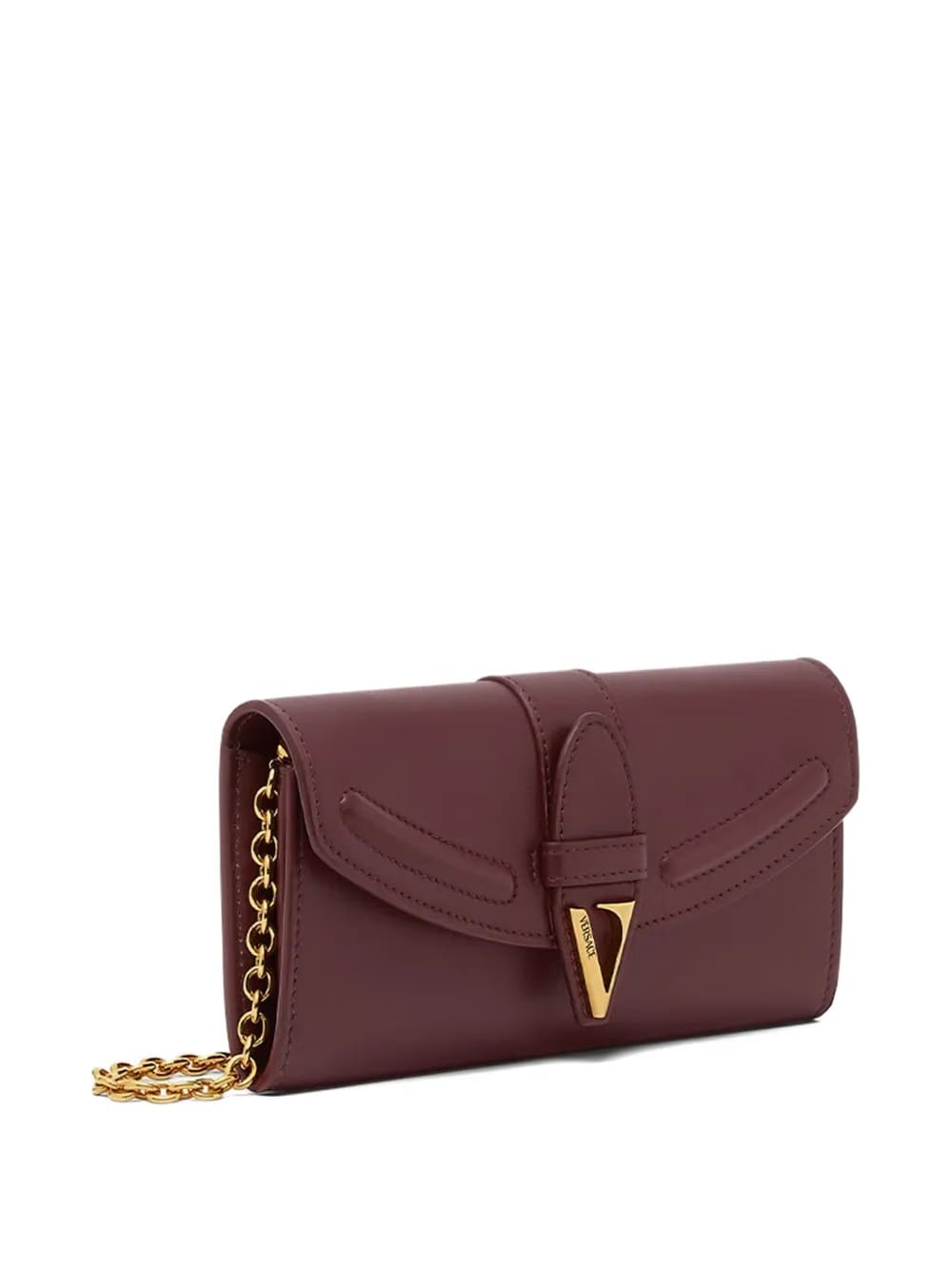 logo-detail leather clutch