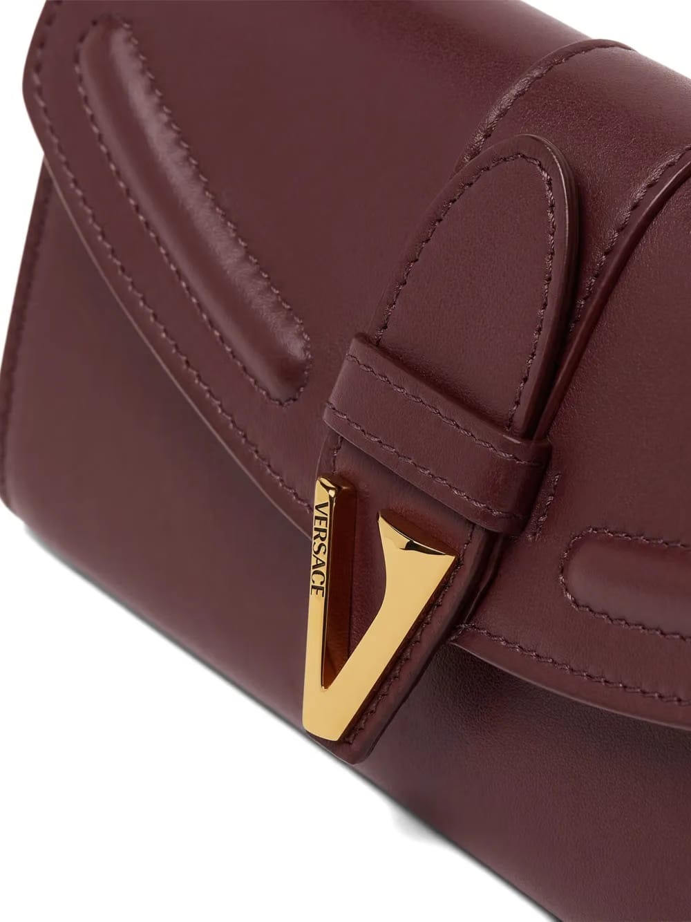 logo-detail leather clutch