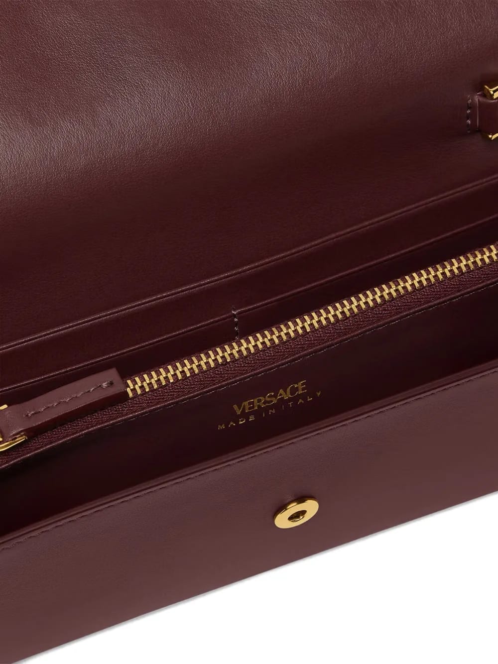 logo-detail leather clutch