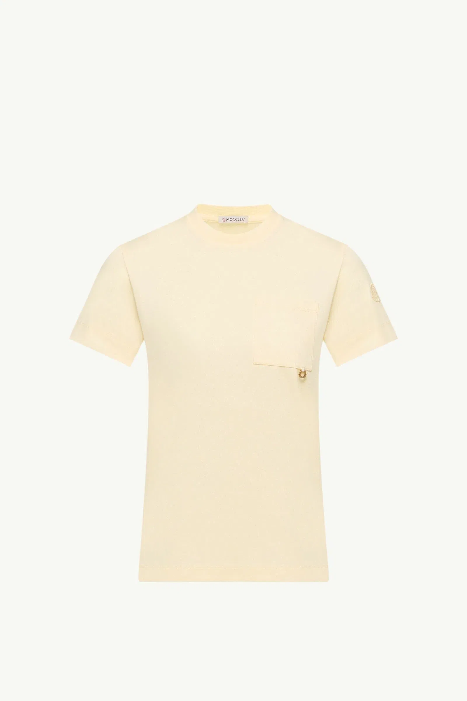 Moncler Metal Logo Cotton T-Shirt Light Yellow Light Yellow