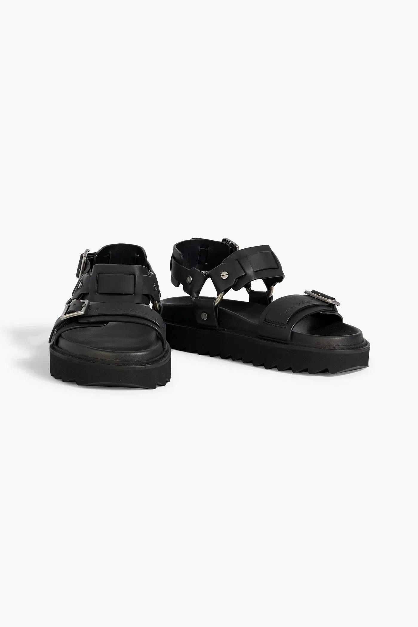 Acne Studios Buckled Leather Sandals Black Women's