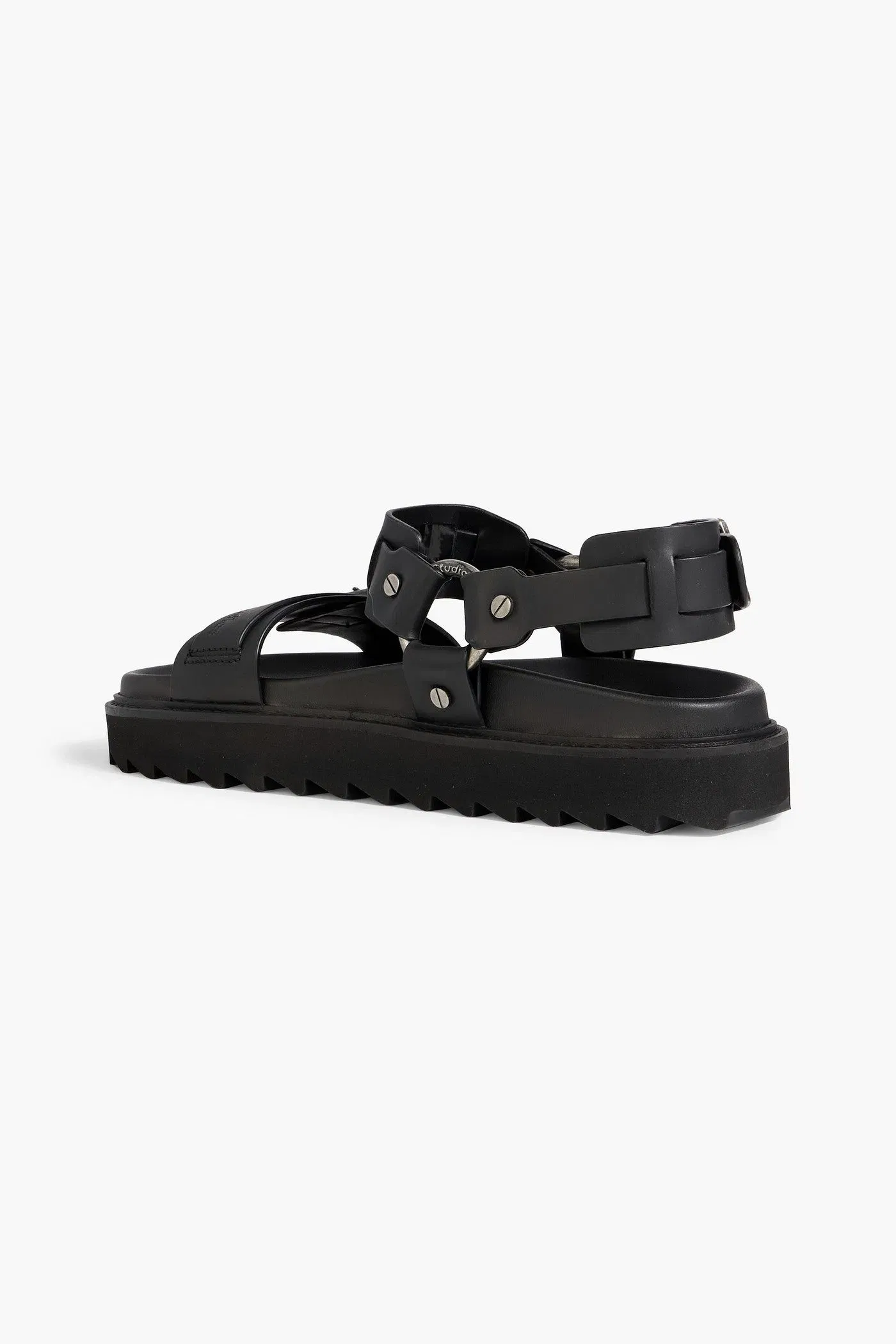 Acne Studios Buckled Leather Sandals Black Women's