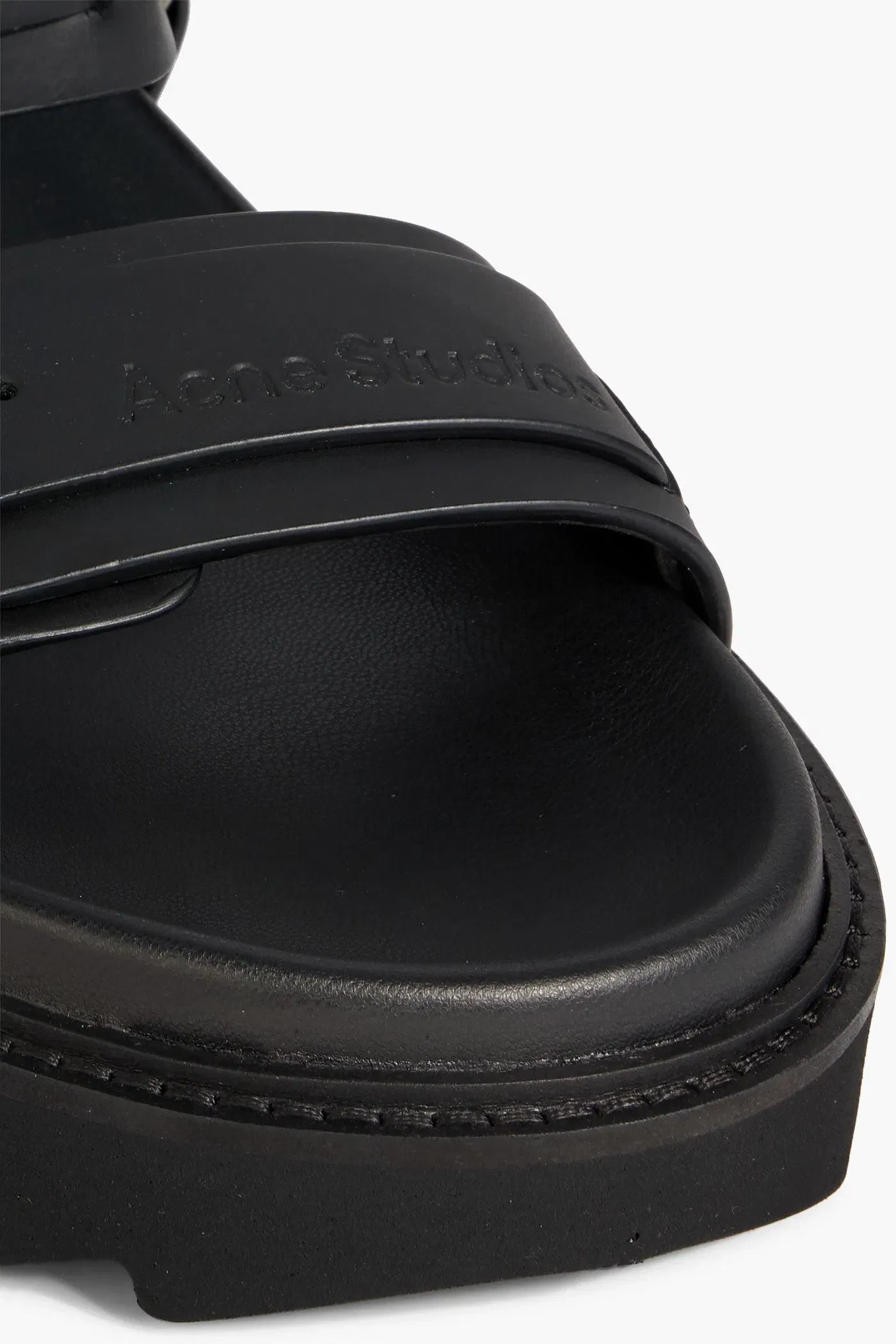 Acne Studios Buckled Leather Sandals Black Women's