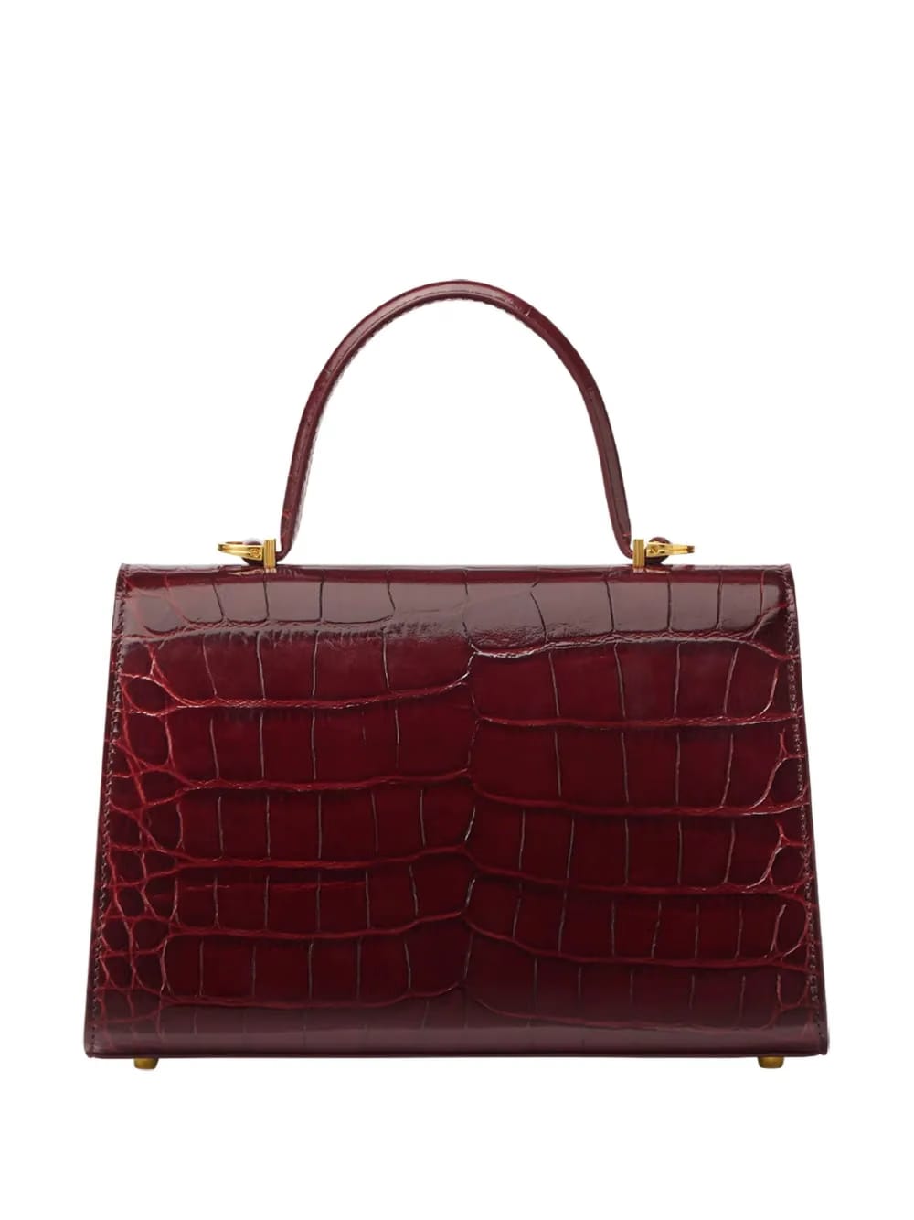 crocodile-embossed leather tote bag