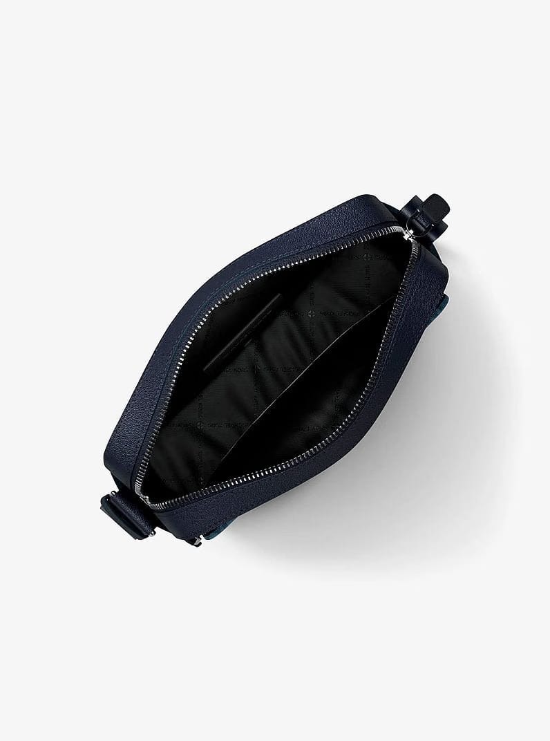 Michael Kors Cooper Embellished Signature Logo Flight Bag Denim