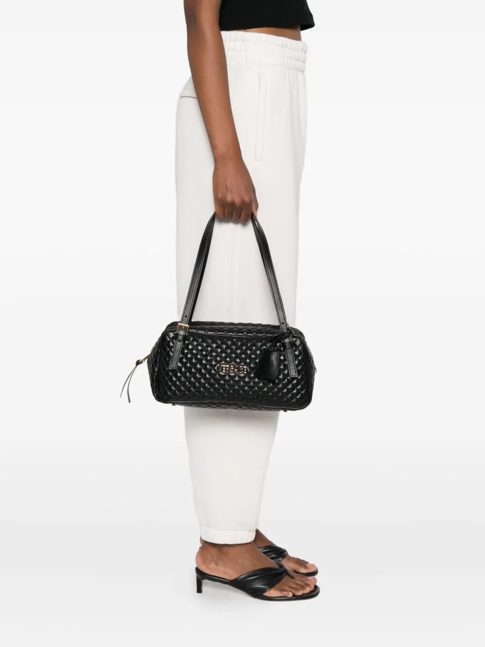 quilted leather tote bag